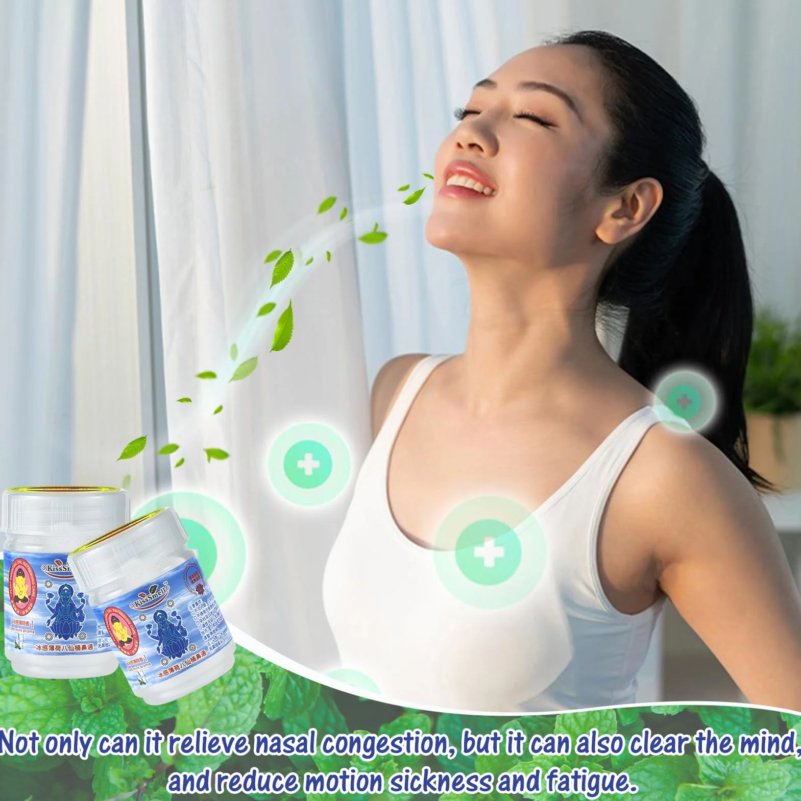 2 sztuki inhalatora aromatycznego, mieszanka tajskich ziół, zapach i odświeżenie, 100% naturalna