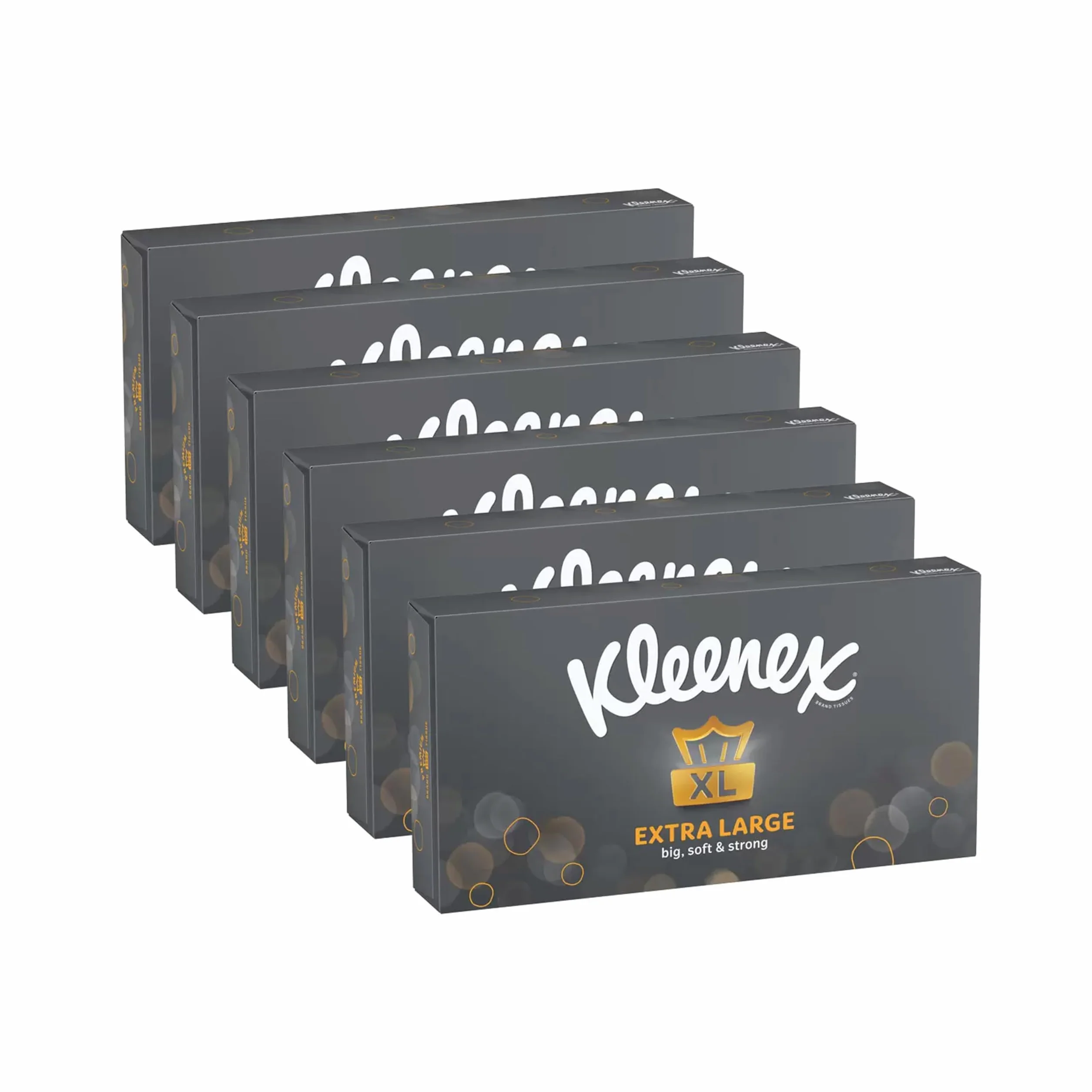 Kleenex Bardzo duża chusteczka do twarzy dla mężczyzn, 2-warstwowa, 90 arkuszy, opakowanie 6 szt