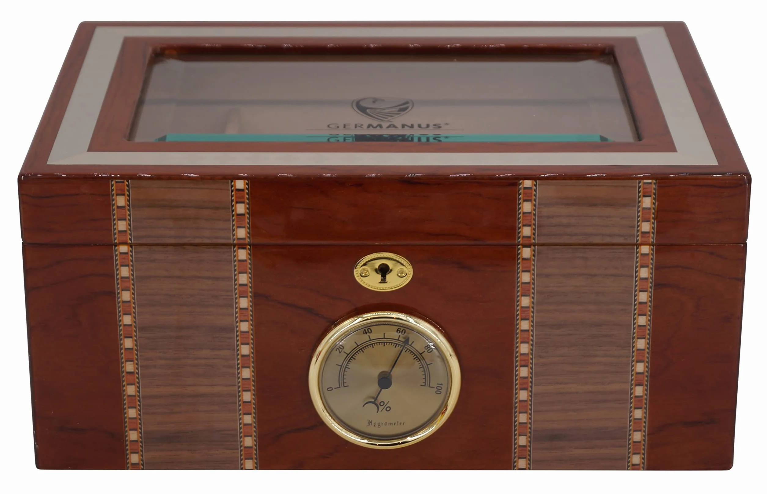 GERMANUS Humidor skrzynia z okienkiem brązowa MVI