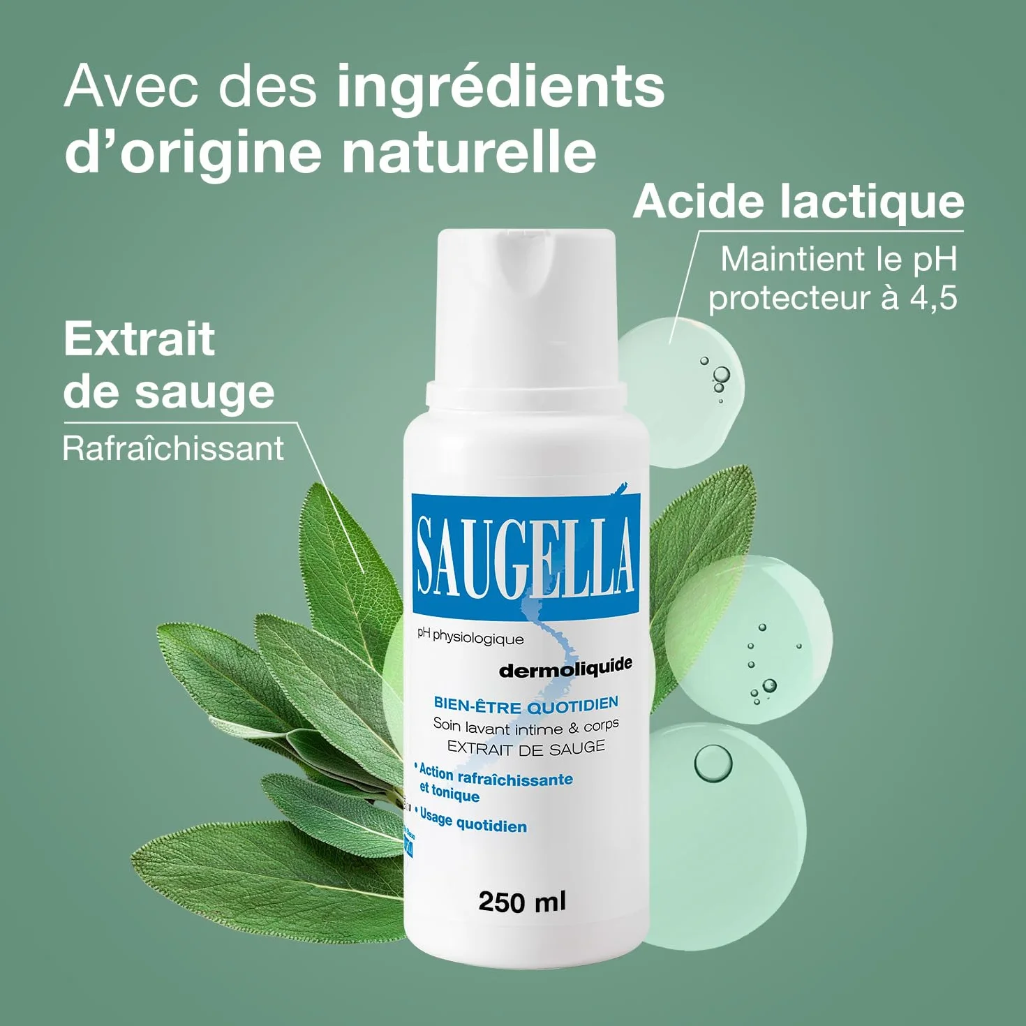 Saugella Dermoliquid z ekstraktem Salvia officinalis, odświeżający i przeciwzapachowy 500 ml