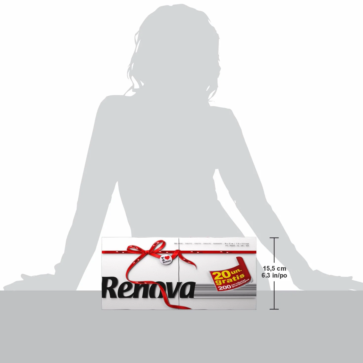 Renova serwetki Red label, ekstra miękkość, 1 składana, 200 serwetek