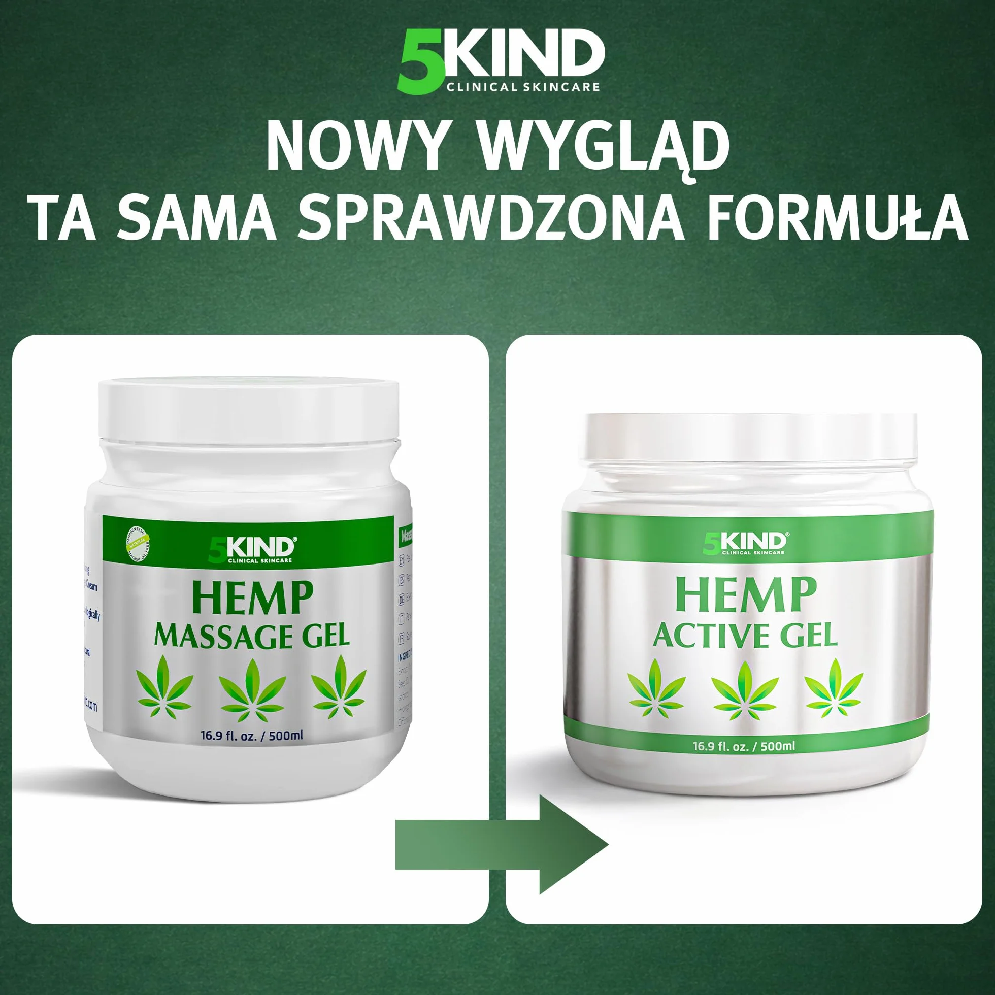 Aktywny żel konopny do mięśni i stawów 500 ml – uspokajająca formuła z olejkiem konopi