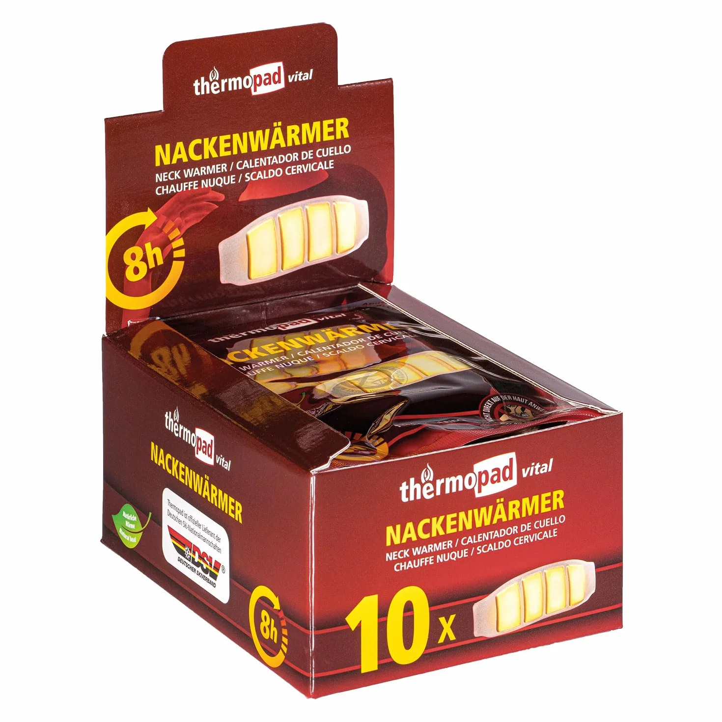 THERMOPAD Ocieplacz na szyję – oryginalny produkt: 10 x plaster rozgrzewający na 8 godzin ciepła I natychmiast gotowa do użycia nakładka termiczna z bardzo ciepłymi podkładkami grzewczymi – poduszka