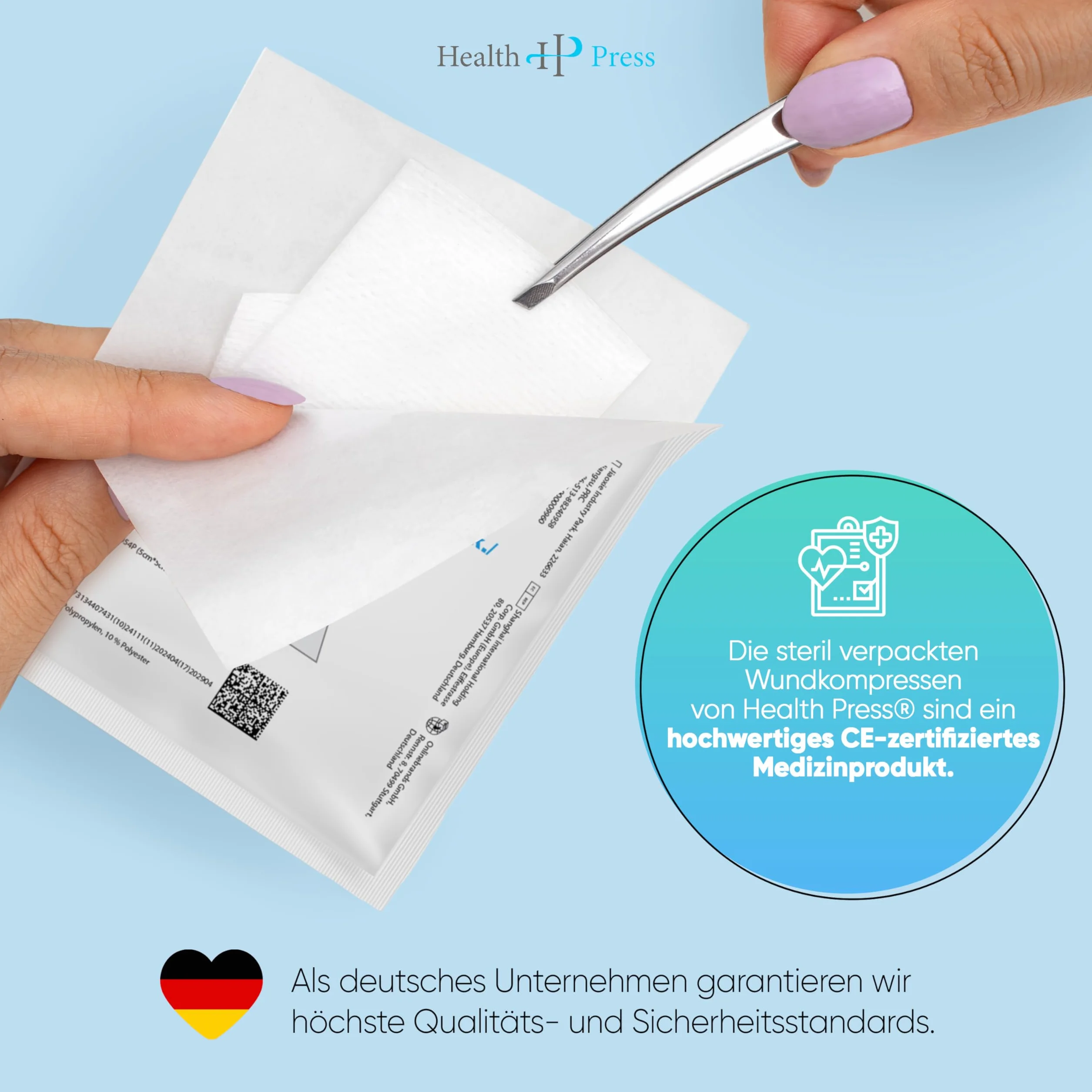 Sterylne Kompresy 5x5 cm 40 sztuk Gaza 4-warstwowa Opatrunki