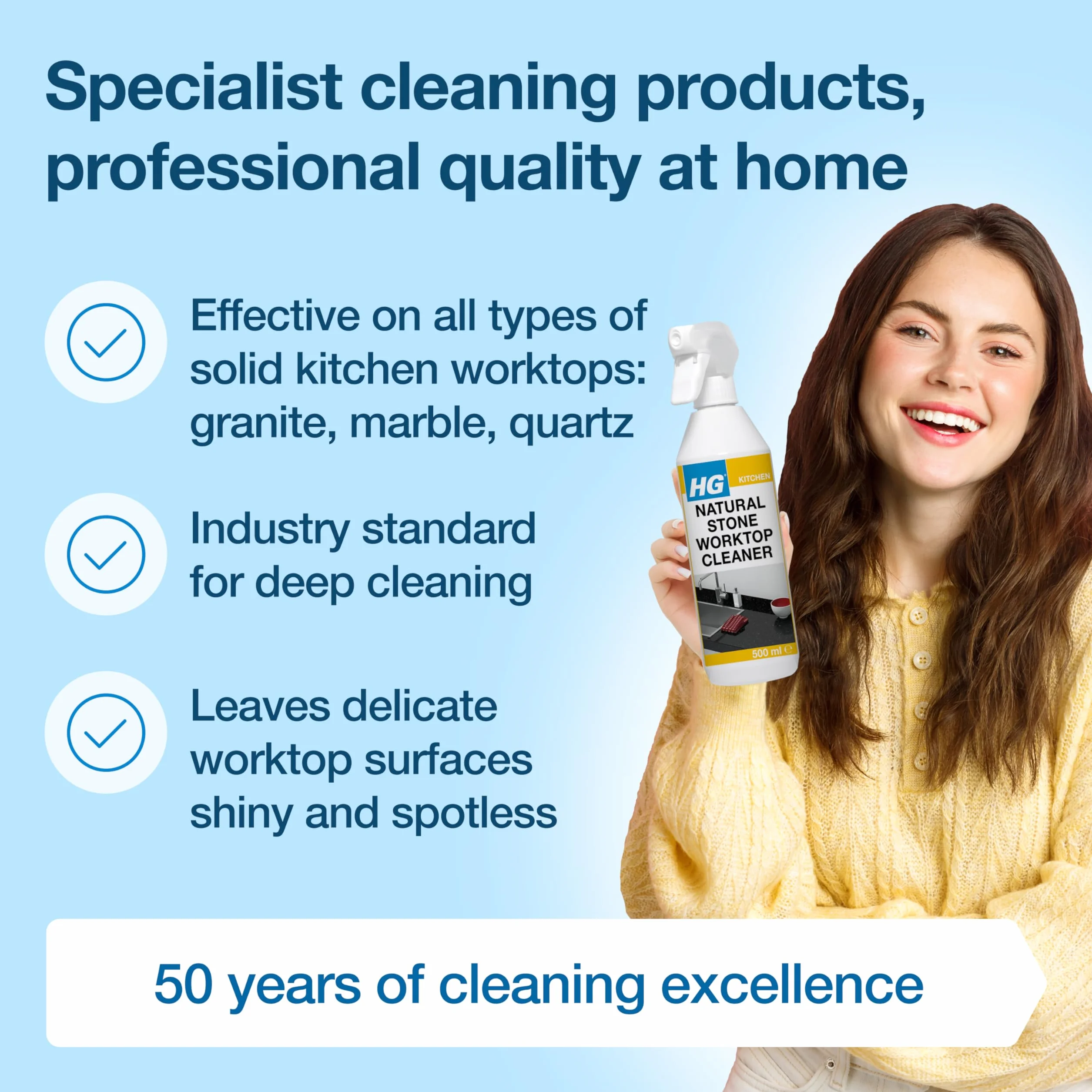 HG Naturalny kamień kuchenny Top Cleaner 500 ml - do czyszczenia bez smug