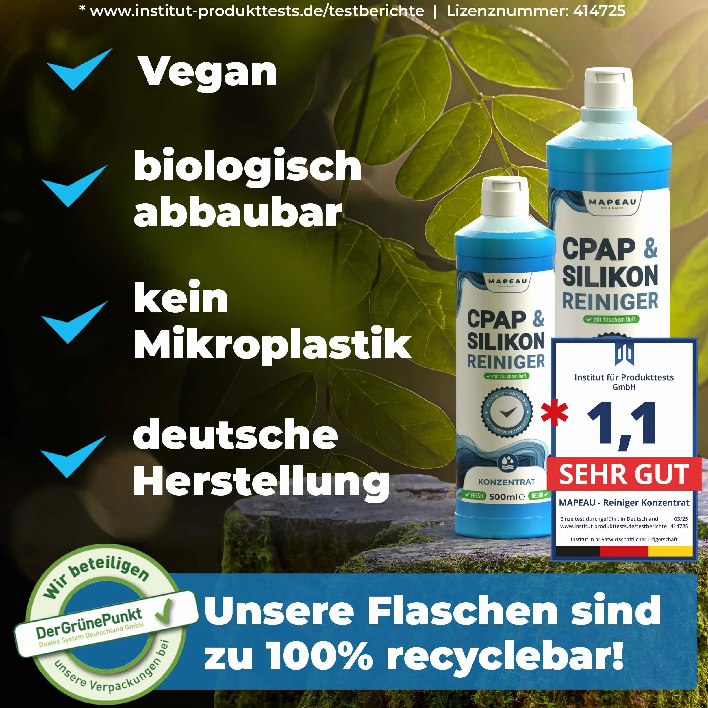Środek czyszczący do maski CPAP 1000 ml koncentrat do węży silikonu tworzywa sztucznego