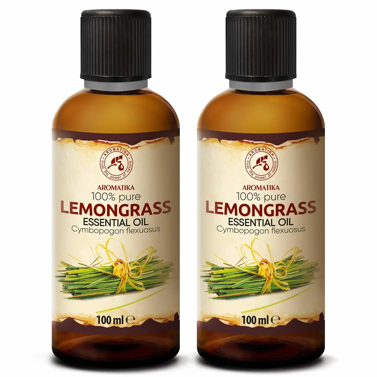 Olejek Eteryczny z Trawy Cytrynowej 2x100 ml - Cymbopogon Flexuosus - Olejek Aromatyczny do Dyfuzora - Aromaterapia - Świece Zapachowe - Mydła - Odświeżanie Powietrza