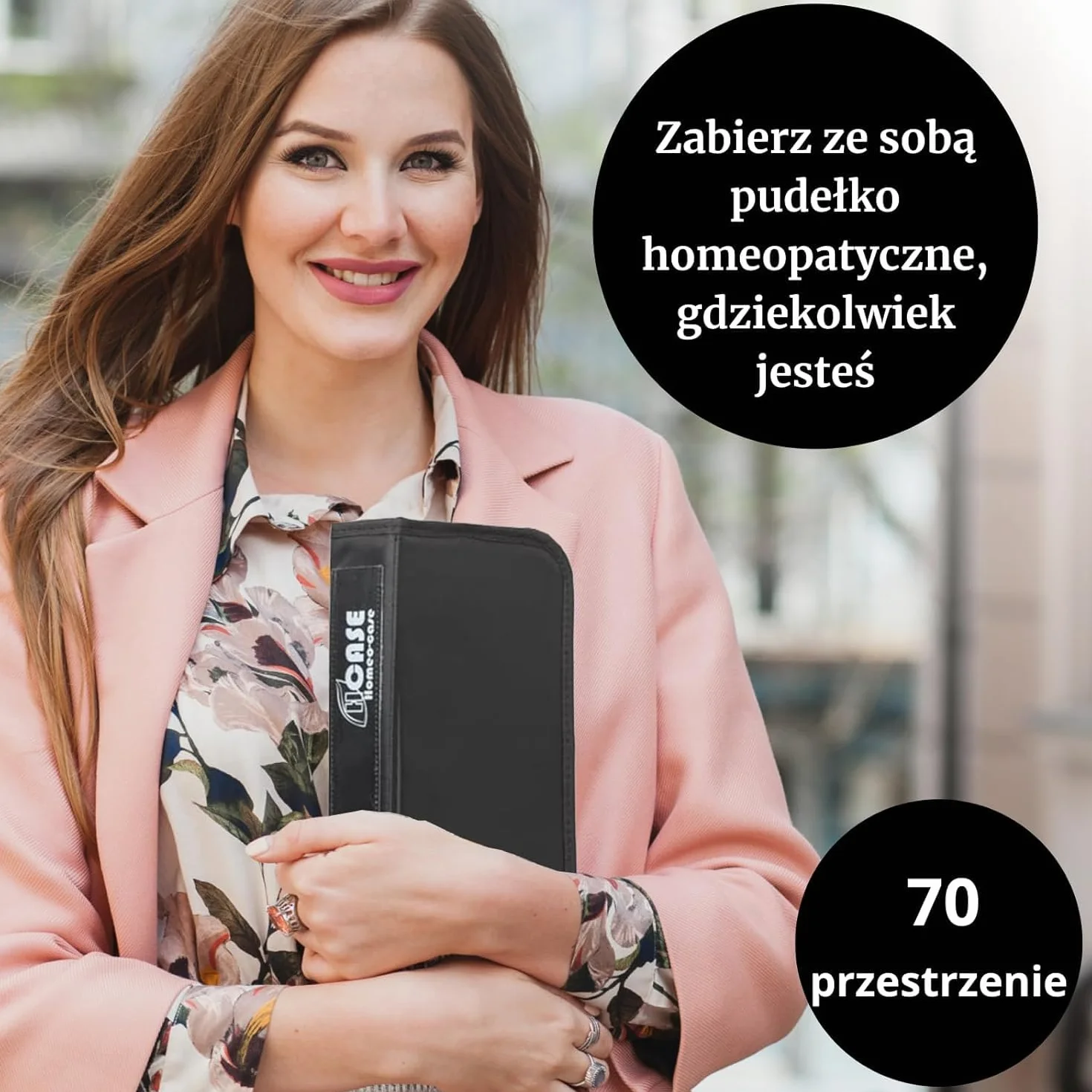 HOMEO-Case | Etui Homeopatyczne z 70 Przestrzeniami na Fiolki Boiron o Pojemności 4 Grama | Nie Zawiera Fiolków | Czarny