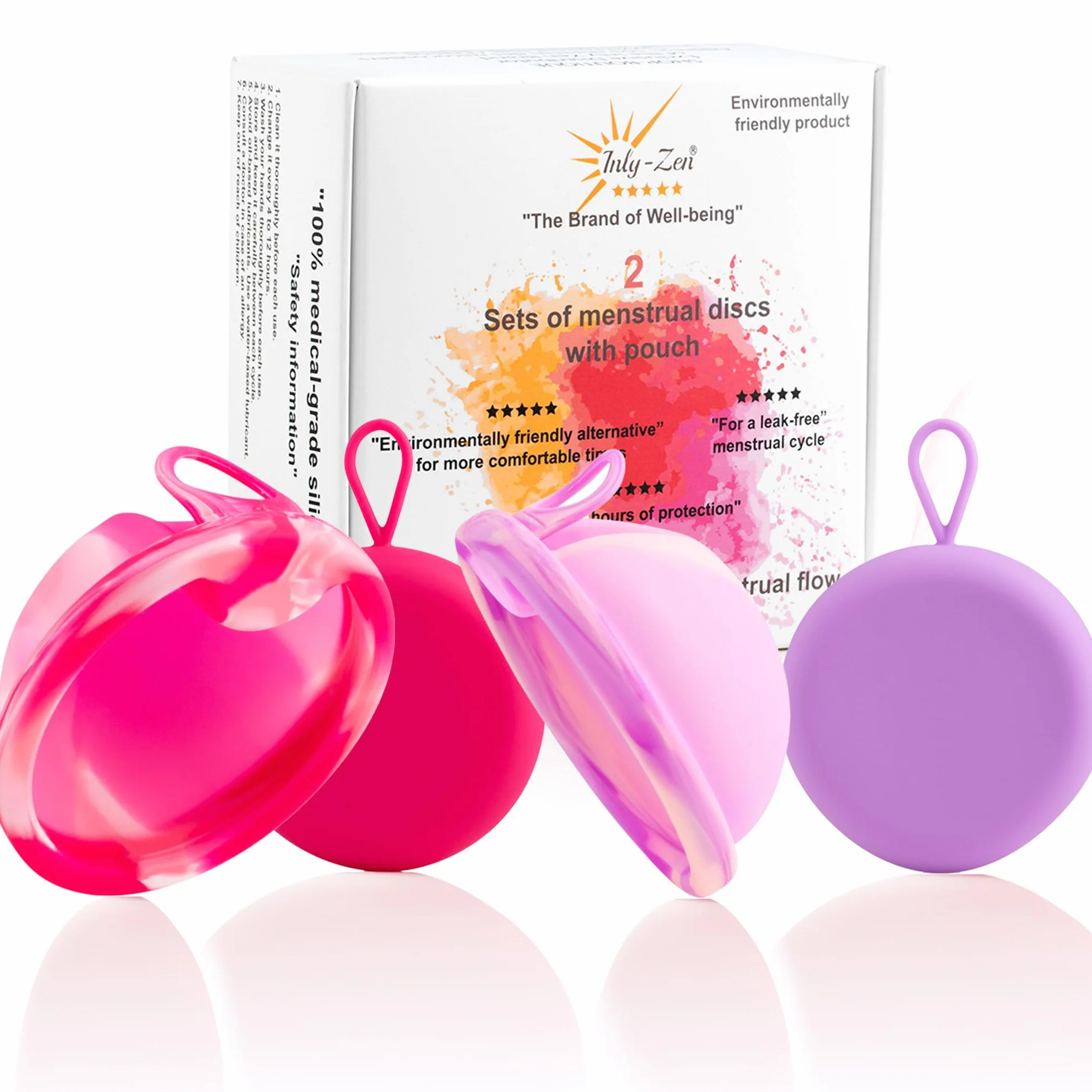 inly Zen Dysk Menstruacyjny x2, Biały, Bez BPA