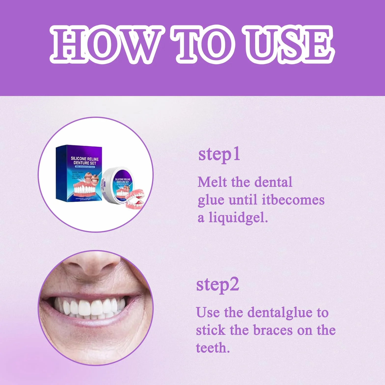 Protezy Silikonowe Bikenda Silicone Reline Denture Set Łagodzą dyskomfort Łatwe w użyciu Precyzyjne dopasowanie Naturalny komfort Odpowiednie dla kobiet i mężczyzn