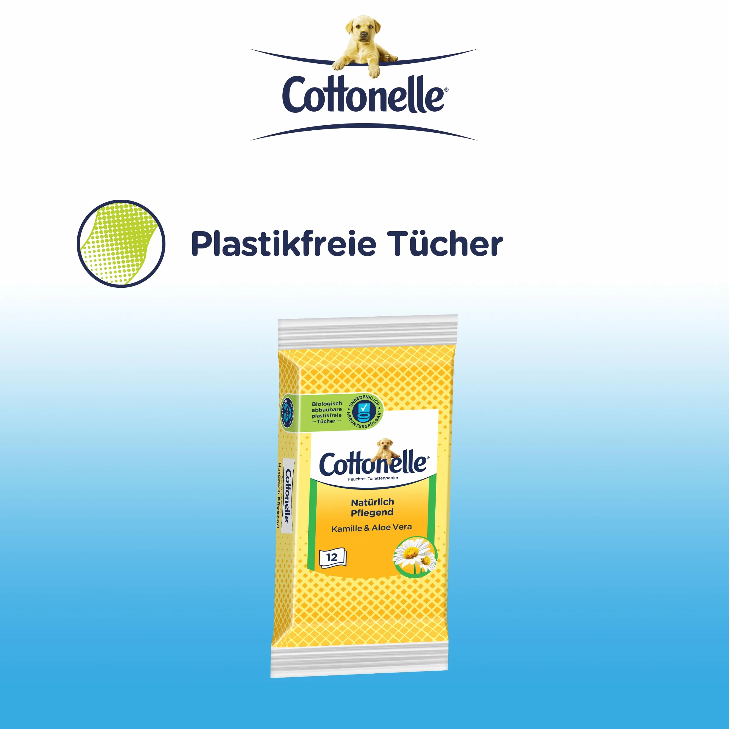Cottonelle Wilgotny papier toaletowy do podróży rumianek i aloes biodegradowalny 20 x 12 ściereczek