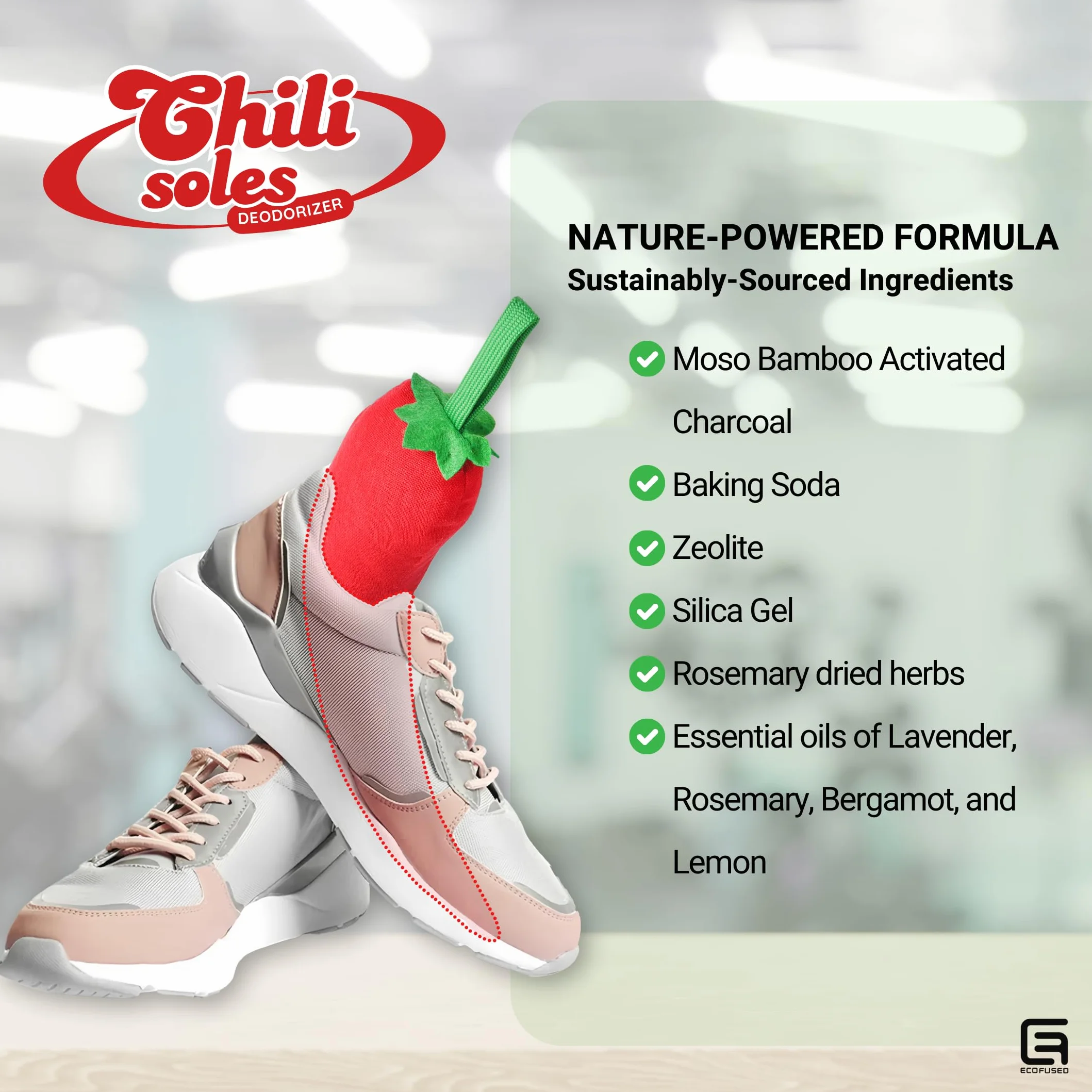 Chilisoles 2-pack dezodorant do butów, eliminator zapachów do butów, korków, szaf, szuflad, rękawic - pochłaniacz wilgoci, odświeżacz powietrza, oczyszczacz powietrza z aktywnym węglem bambusowym