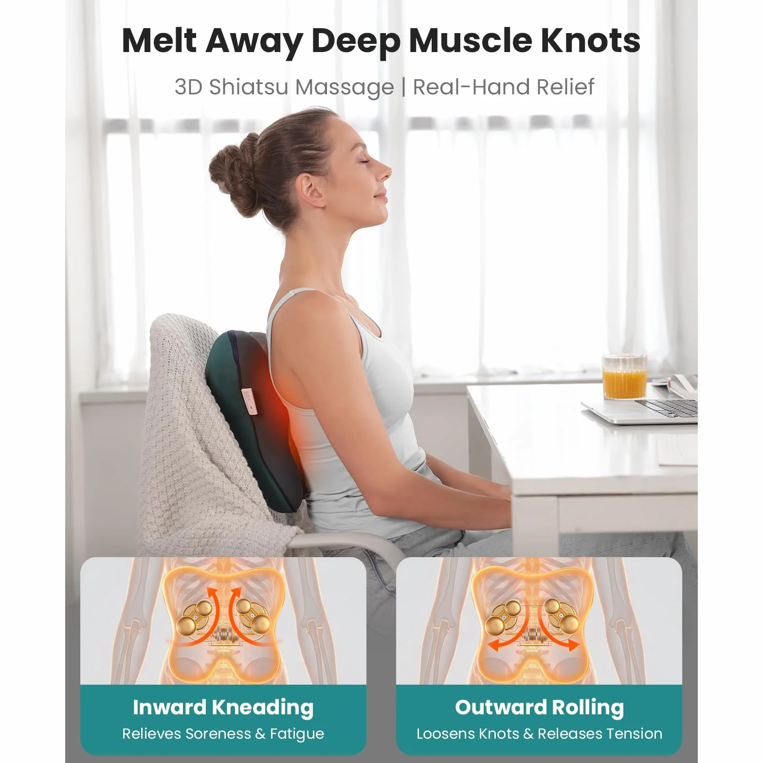 BOB AND BRAD EZBack Shiatsu masażer karku z ciepłem, masażer pleców do ugniatania szyi, ramion, nóg