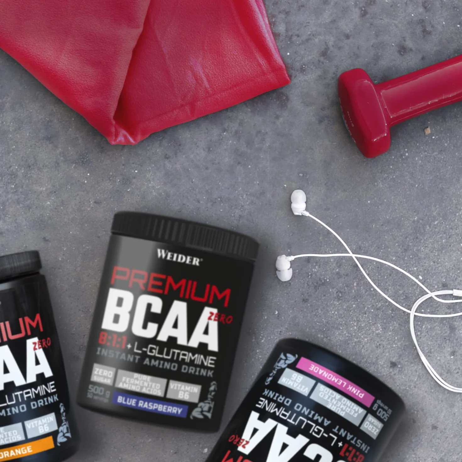 Weider Premium BCAA 8:1:1 500 g - Idealne przed i po treningu, Z L-Glutaminą Kyowa® i Witaminą B6, Bez Cukru, Wegańskie, Smak Różowej Lemonady