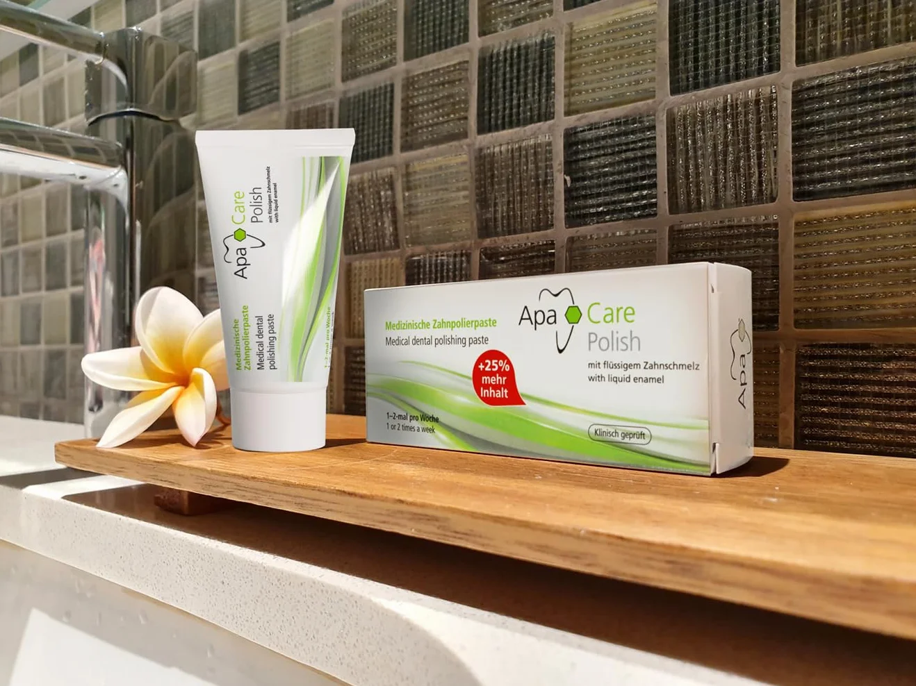 Apa Care Polish 3 Tuben | Zur Entfernung von Zahnbelägen durch Kaffee, Tee und Rotwein | Mit medizinischem Hydroxylapatit | flüssiger Zahnschmelz | Für strahlend weiße Zähne | 3 x 25 ml
