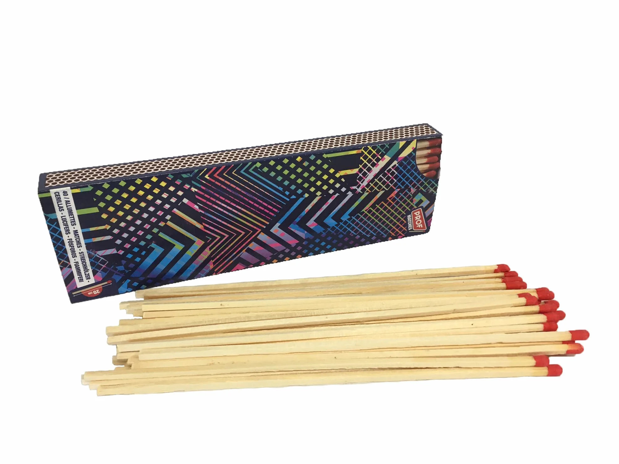 Długie zapałki XXL drewniane 20 cm 40 sztuk do kominka grilla pieców
