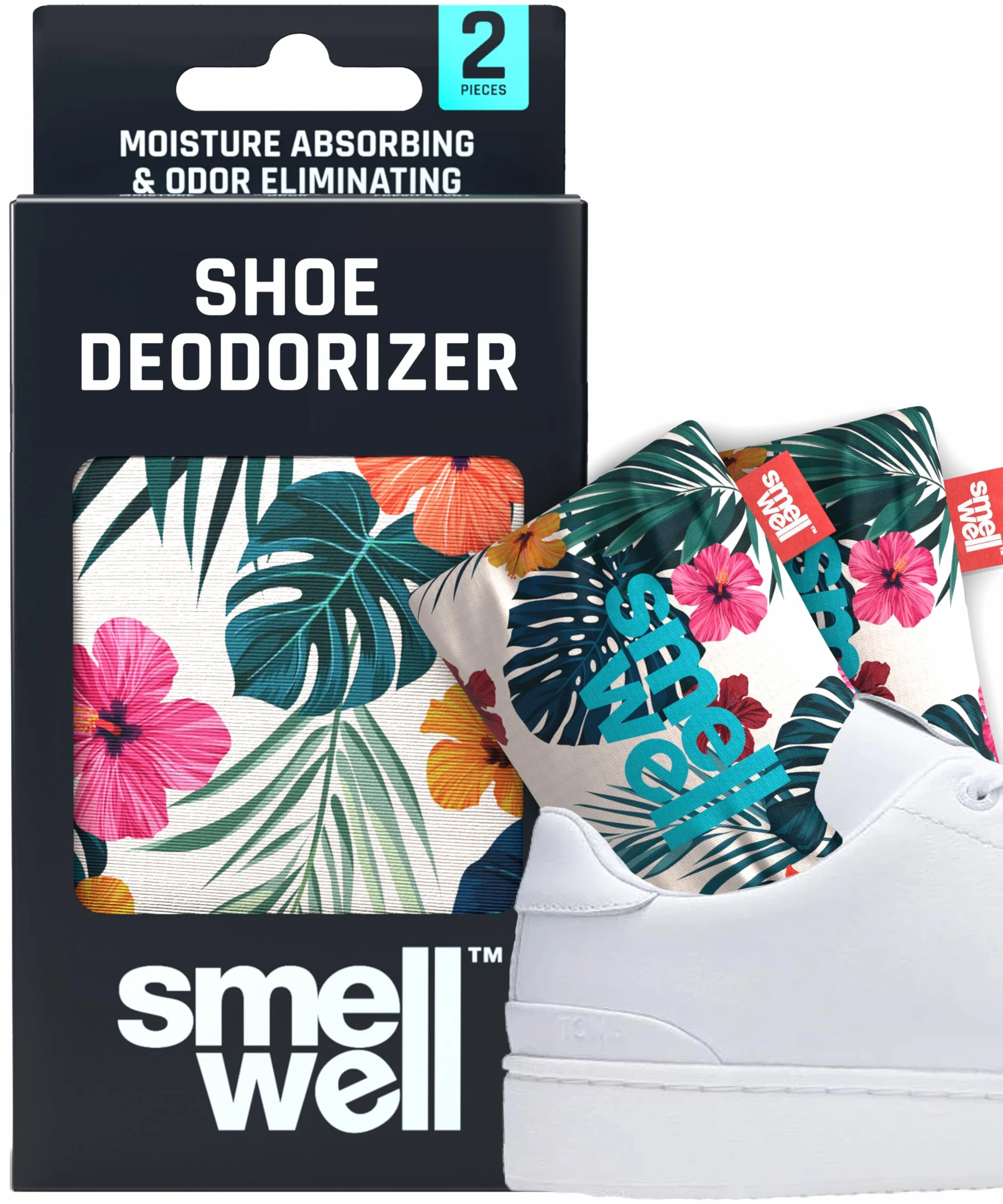 SmellWell Worki oczyszczające powietrze eliminujące zapachy (2 szt. | 100 g) odświeżacz powietrza z węglem bambusowym do użytku od siłowni do samochodu do domu (Hawaii Floral, Original)