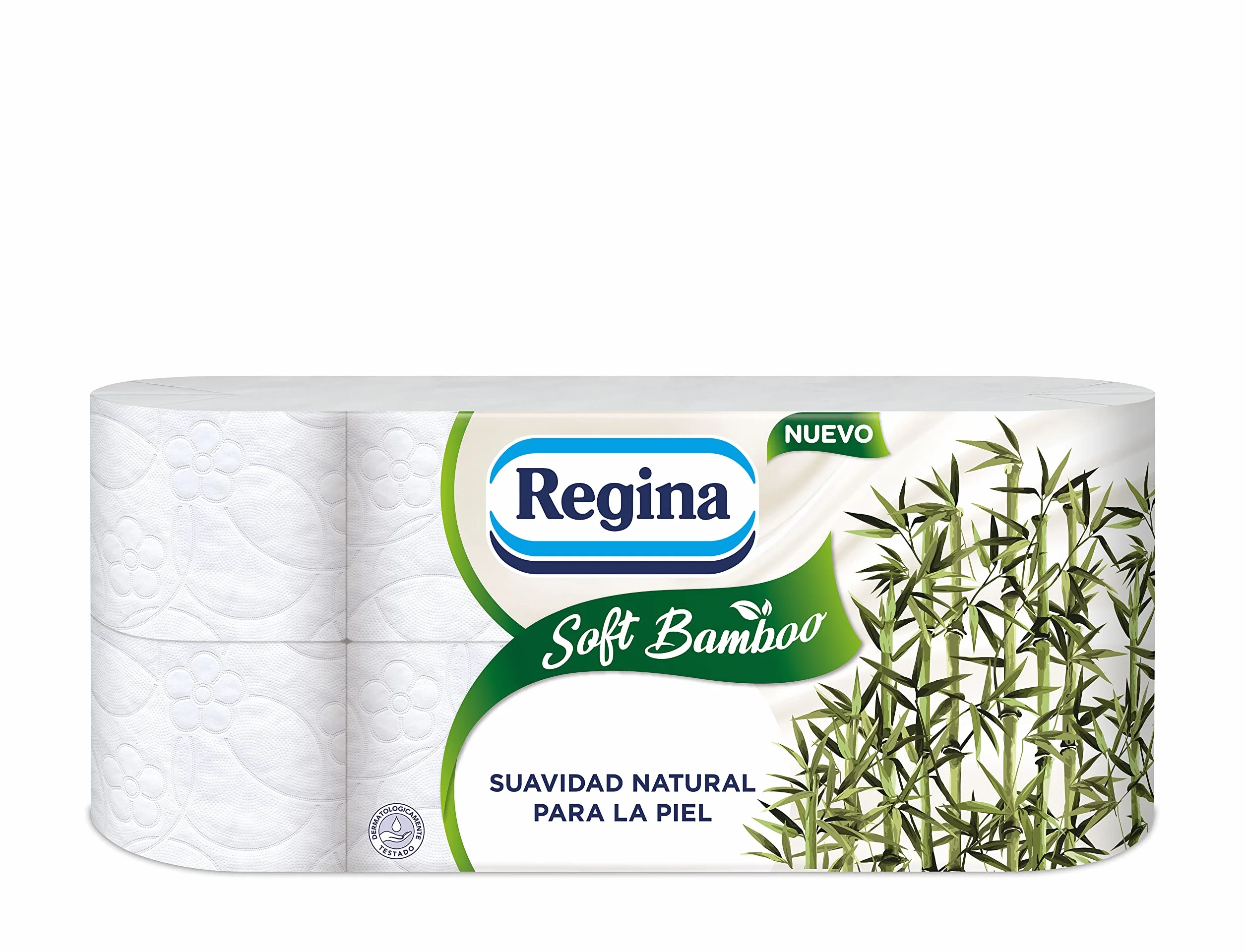 Regina Soft Bamboo, 8 rolek papieru toaletowego, 3 warstwy, 160 arkuszy, naturalna miękkość dla skóry, papier toaletowy wykonany z włókien bambusowych, opakowanie papierowe, certyfikat FSC