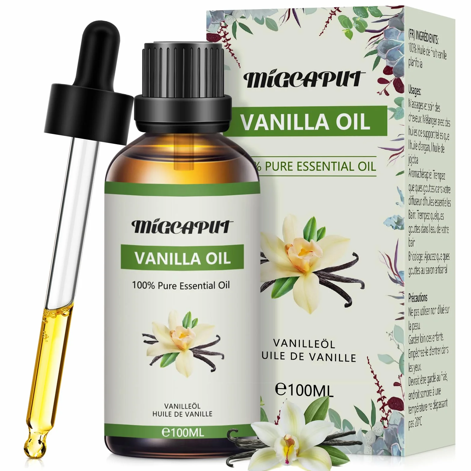 Olejek Eteryczny Waniliowy 100ML, 100% Naturalny, do Aromaterapii i Dyfuzora