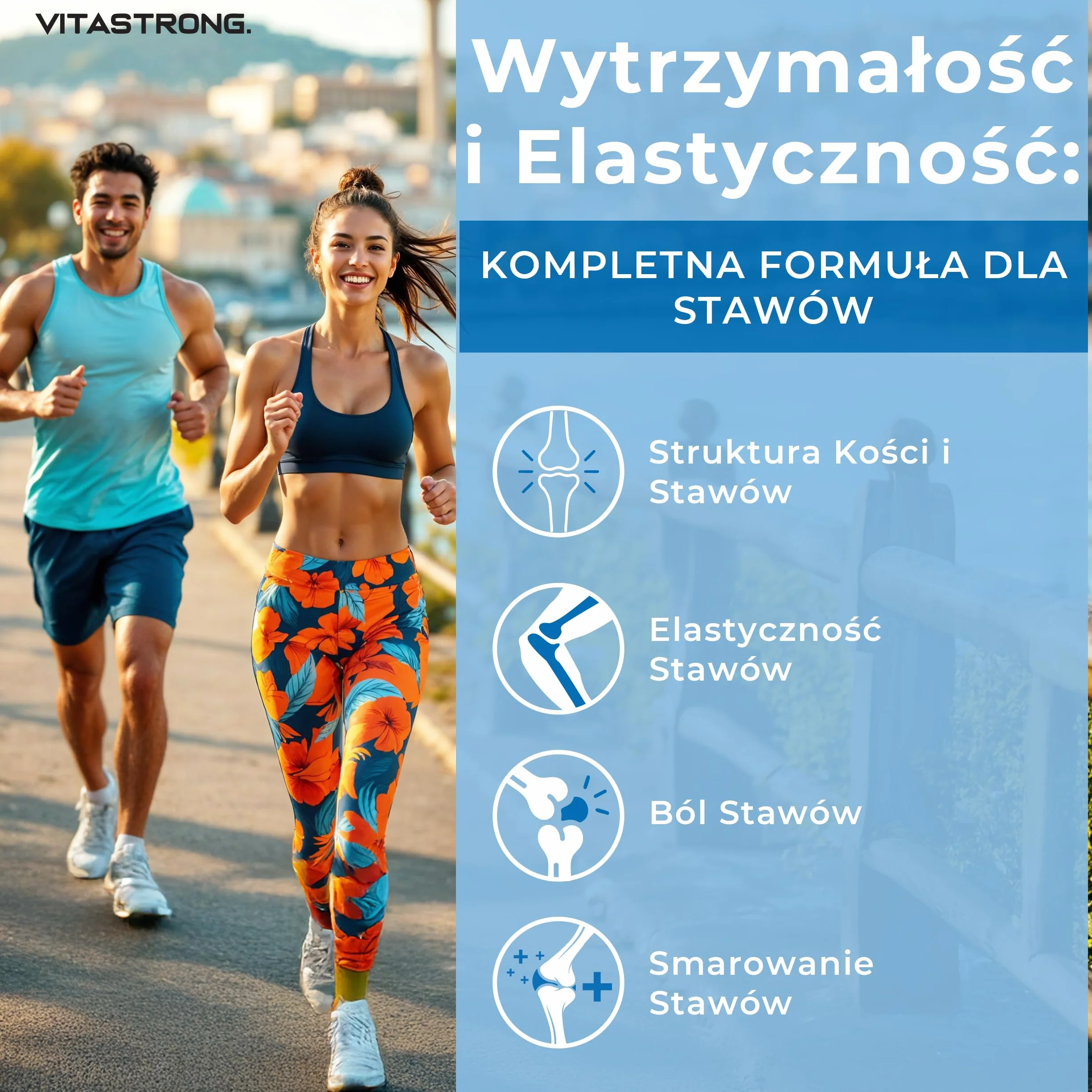 Vitastrong Hydrolizowany Kolagen 2000MG COLLinstant® Kwas Hialuronowy Biotyna Koenzym Q10 Cynk Selen Witamina C Witamina D