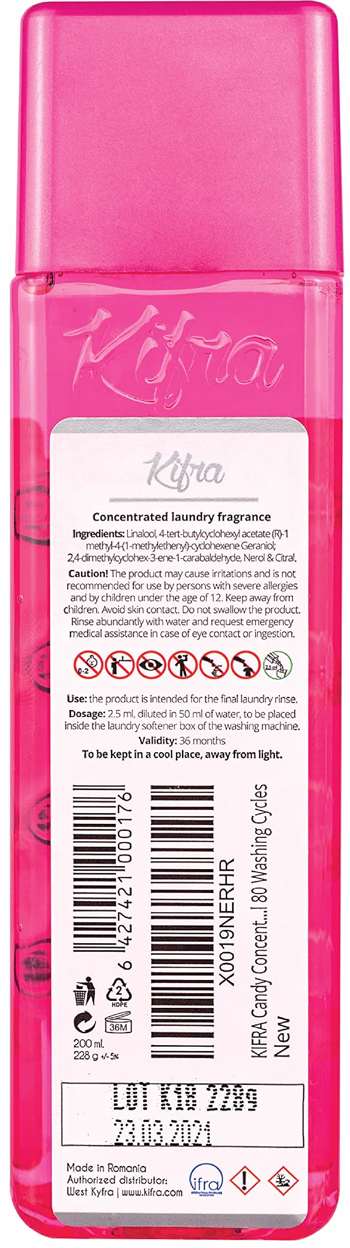 KIFRA CANDY Skoncentrowany zapach do prania 200ml 80 cykli