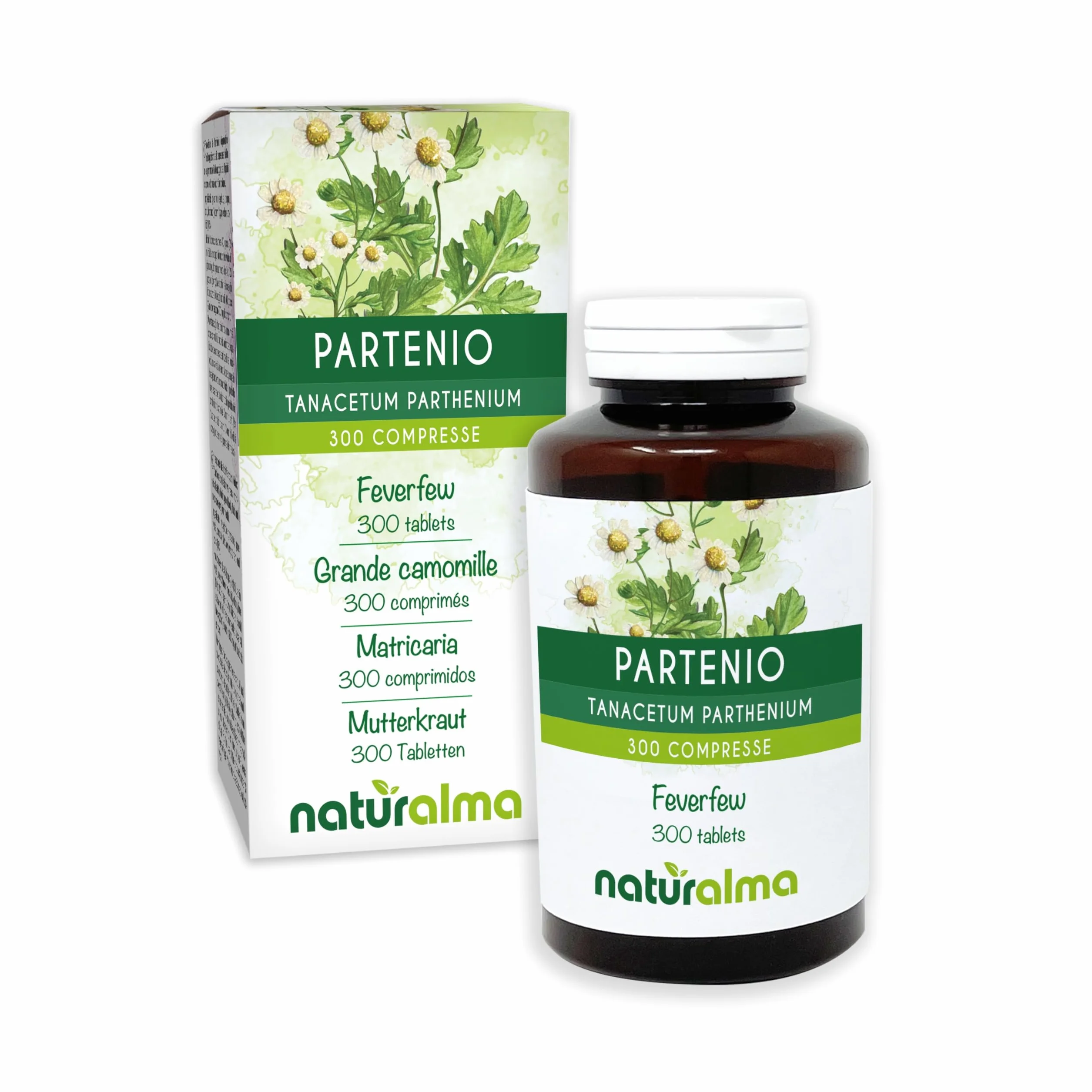 Wrotycz maruna (Tanacetum parthenium) ziele z kwiatami Naturalma 150 g 300 tabletek Suplement diety