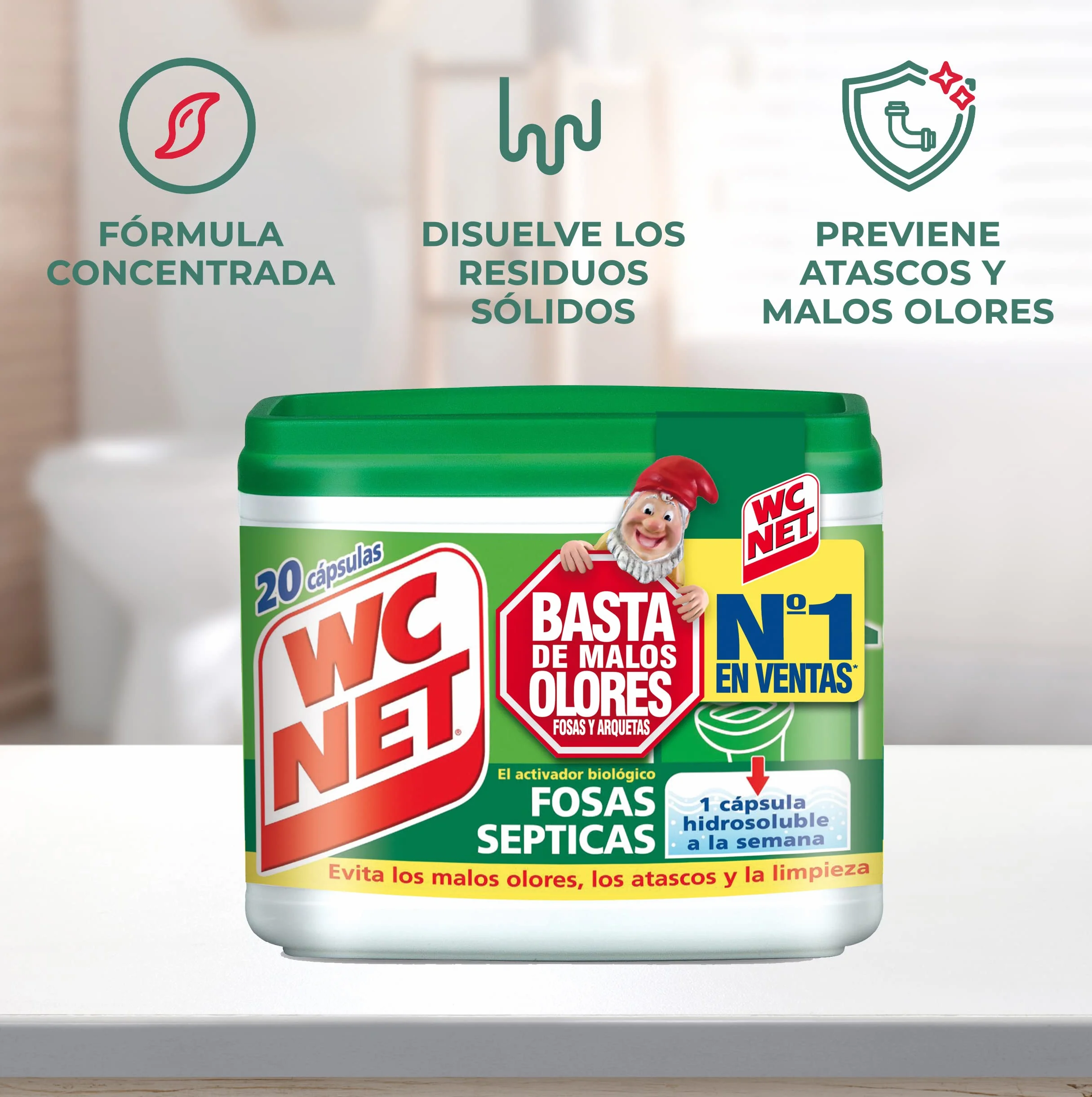 Wc Net 210777 - środek czyszczący do szamba - puszka z 20 kapsułkami