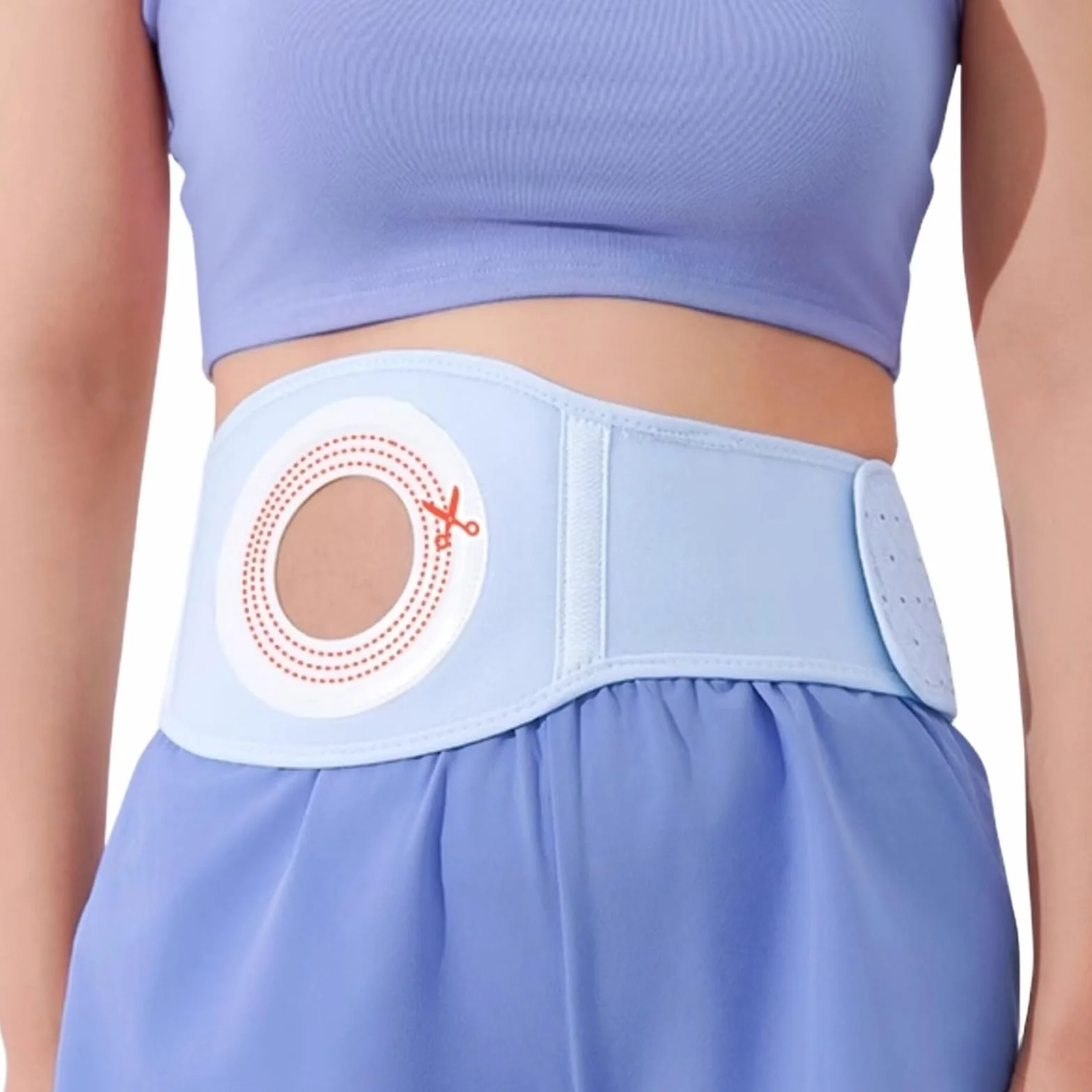 Pas Stomijny, Pasy Stomijne Dla Mężczyzn I Kobiet, Pas Brzuszny Do Opieki Pooperacyjnej, Otwór Do Wycięcia (6-9 Cm)(Large)