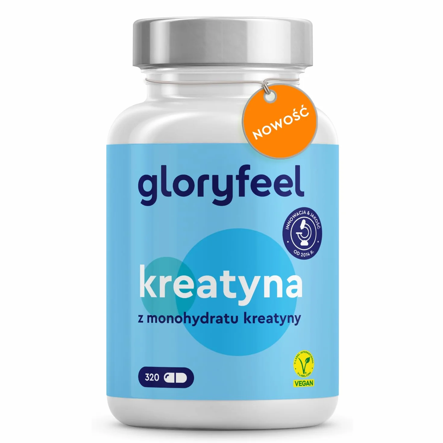 Kapsułki kreatyny - 320 kaps. do efektywnego treningu siłowego * z 3412 mg monohydratu kreatyny, w tym 3000 mg czystej kreatyny dziennie - Mesh Factor 200, wysoce dozowany i testowany laboratoryjnie