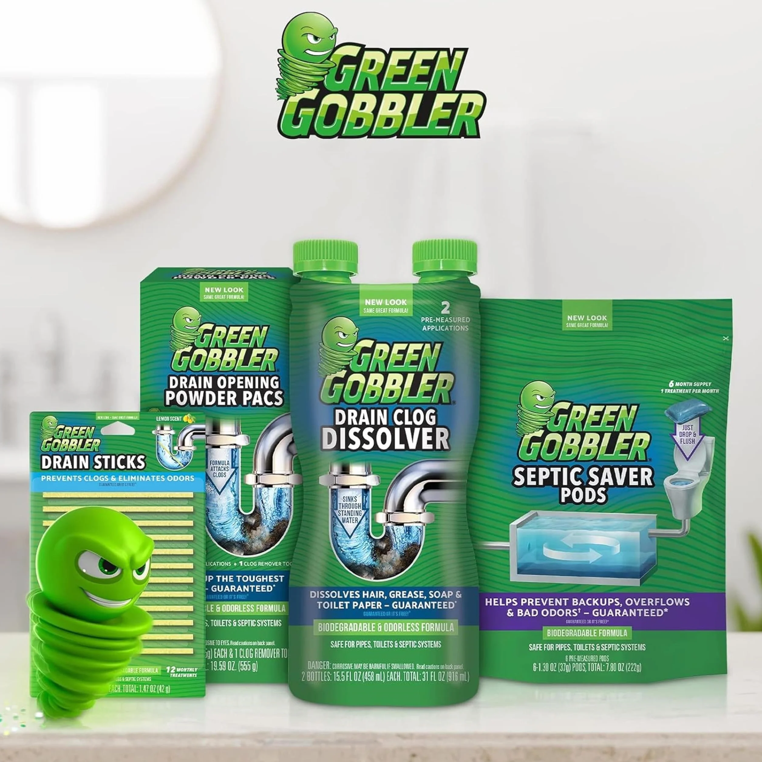 Green Gobbler Septic Saver Pods 6 kapsułek 222g środek do oczyszczania szamba enzymy bakteryjne