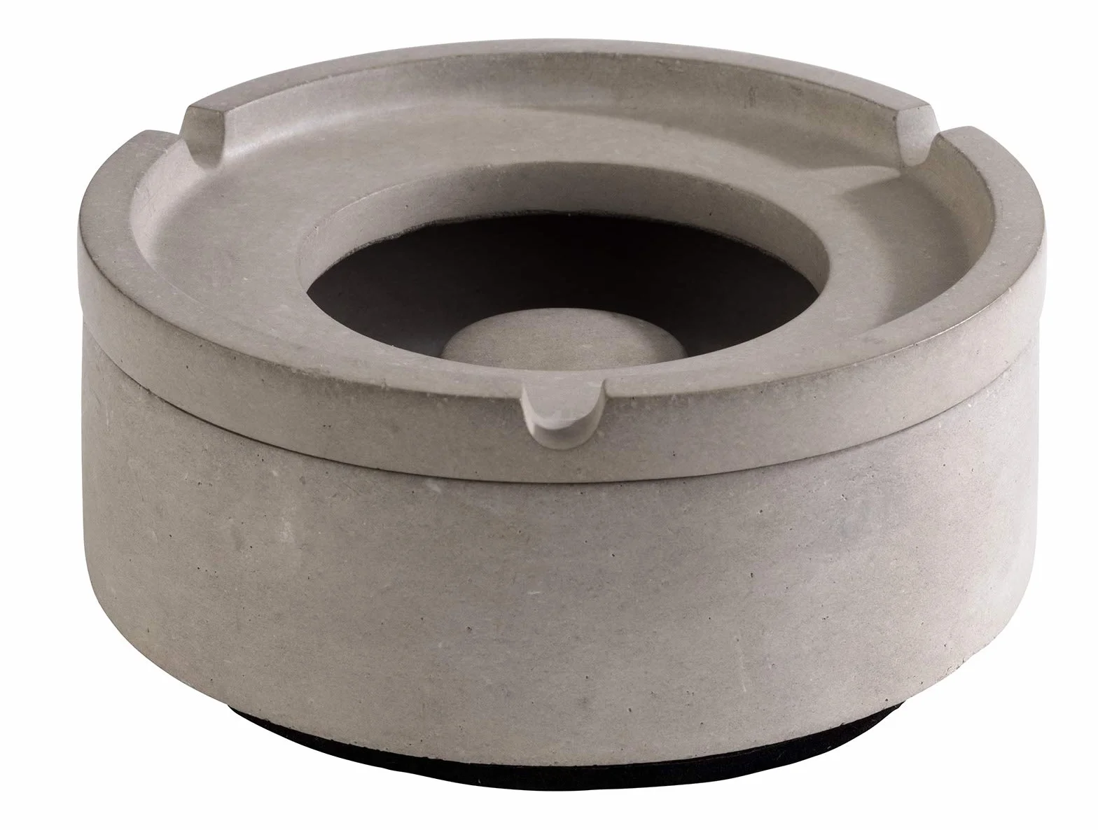 APS Popielniczka "Element" – popielniczka premium z betonu – 3 rowki na tacę na papierosy – popielniczka ze spodem chroniącym meble 10,5 x 5 cm, betonowa szara