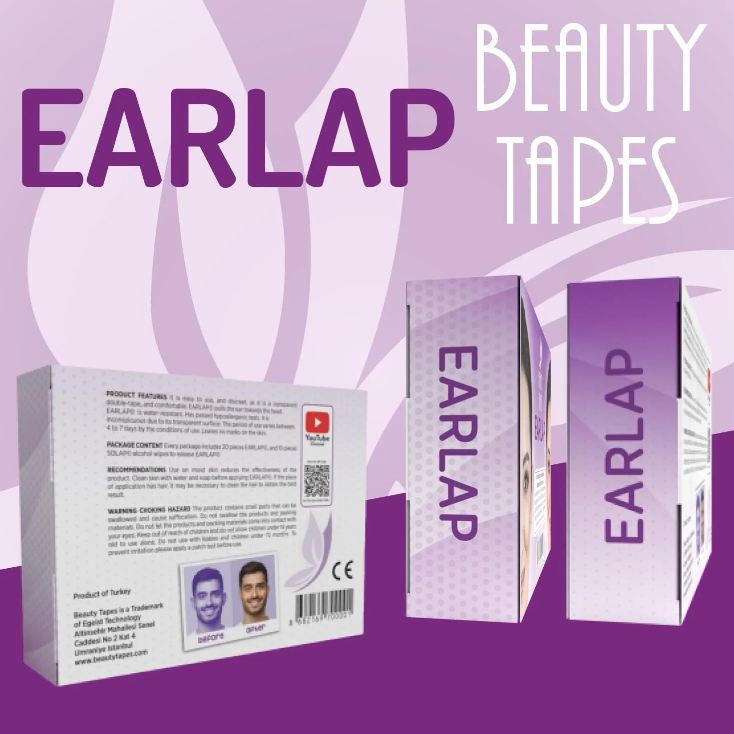Earlap Ear Corrector - Korektor uszu - Rozwiązuje Duży Problem z Uchem - Zawiera 20 Korektorów