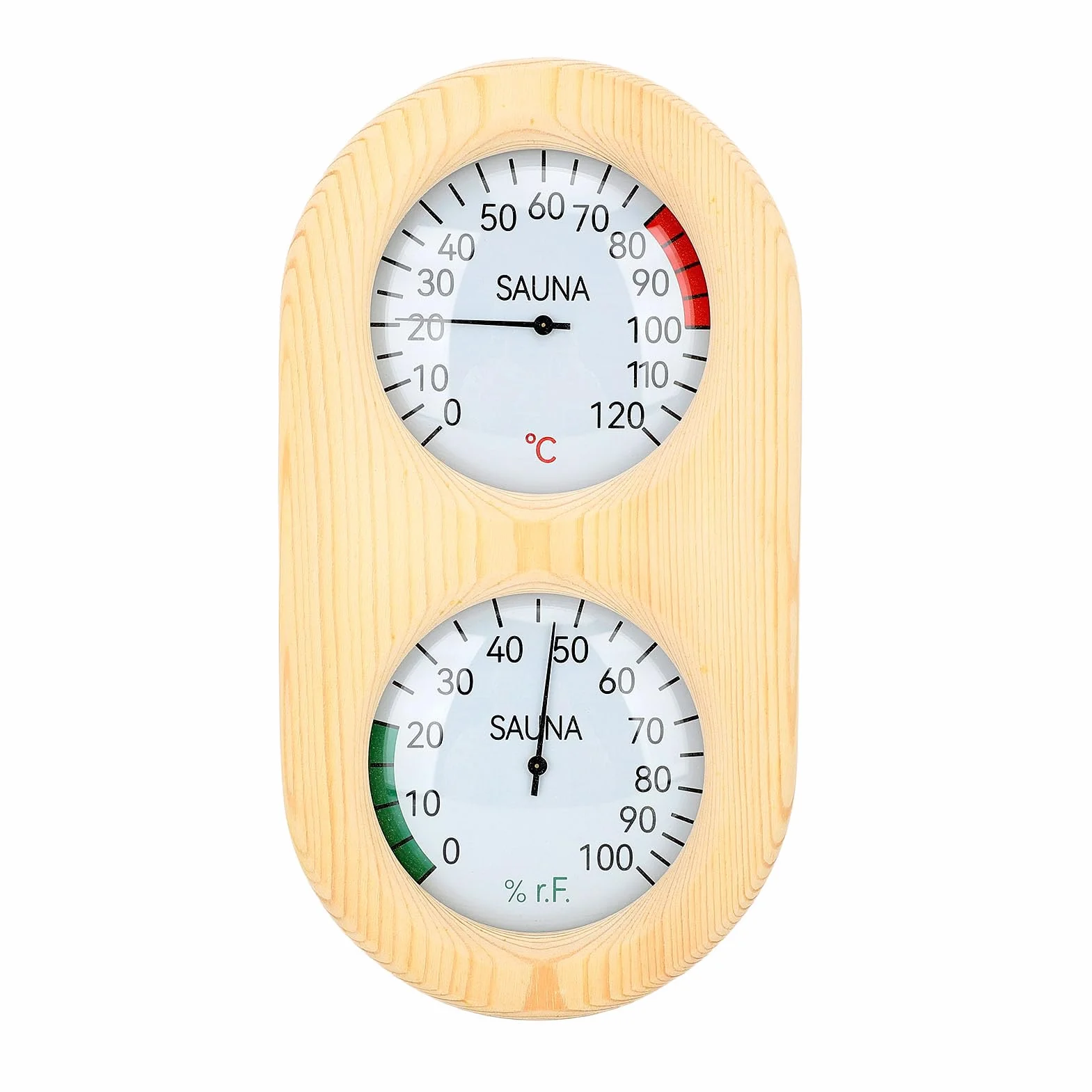 Sauna Room 2 in 1 Sauna Thermometer and Hygrometer Wooden Wall Mounted Sauna Hygrometer Indoor Humidity Temperature Measurement for Sauna Room Accessories