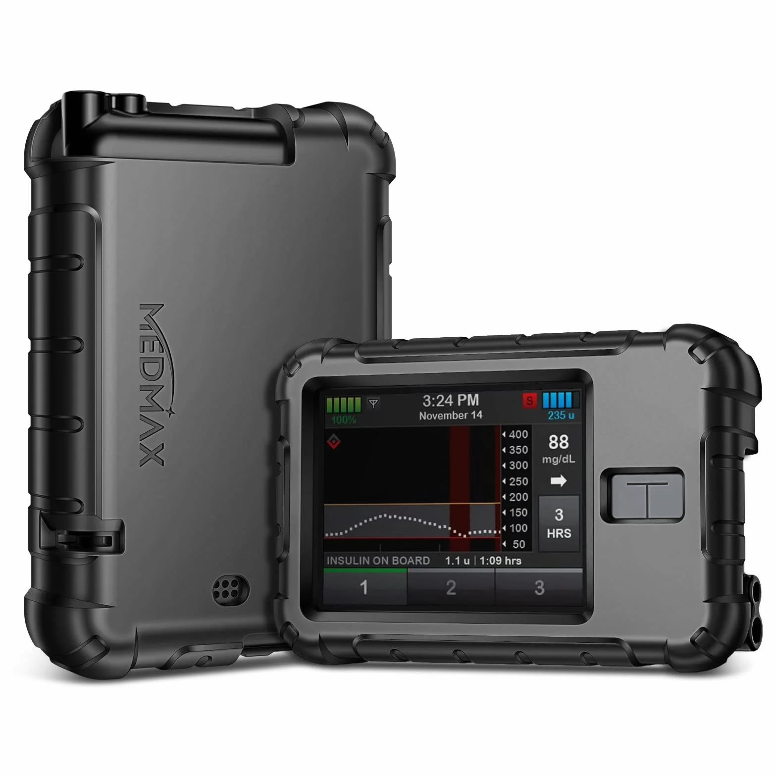 MEDMAX Silikonowe etui do tandemu T: Slim X2 / T: wąskie pompy insulinowe, odporne na wstrząsy antypoślizgowe etui ochronne, miękka skóra żelowa z podwyższoną ramką do tandemu T: Slim/T: Slim X2 pompy insulinowe, czarne
