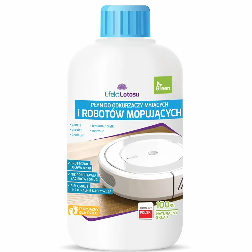Naturalny płyn myjący do robotów mopujących i odkurzaczy myjących, bez smug, do wszystkich modeli, 500 ml