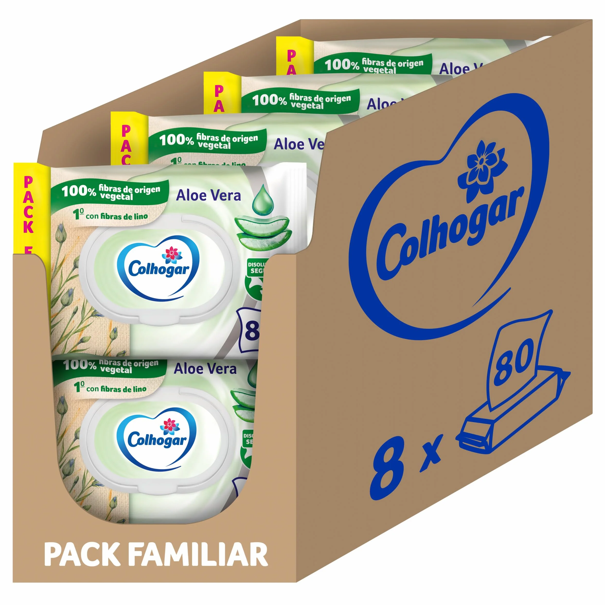 Colhogar Aloe papier toaletowy na mokro 8x80 640 chusteczek