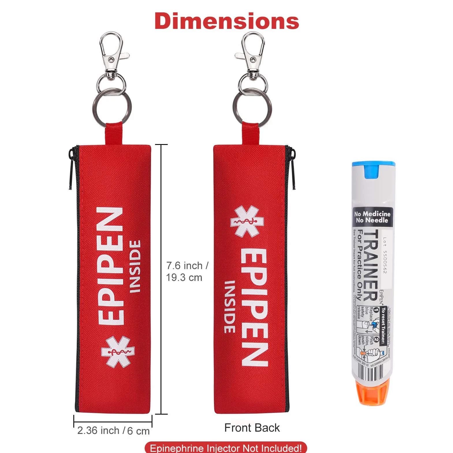MEDMAX EpiPen torba do noszenia, 1 x izolowana mała torba Epipen na 1 długopis, torba medyczna na EpiPen, łatwa do rozpoznania i chwytania, uchwyt EpiPen do podróży, na zewnątrz