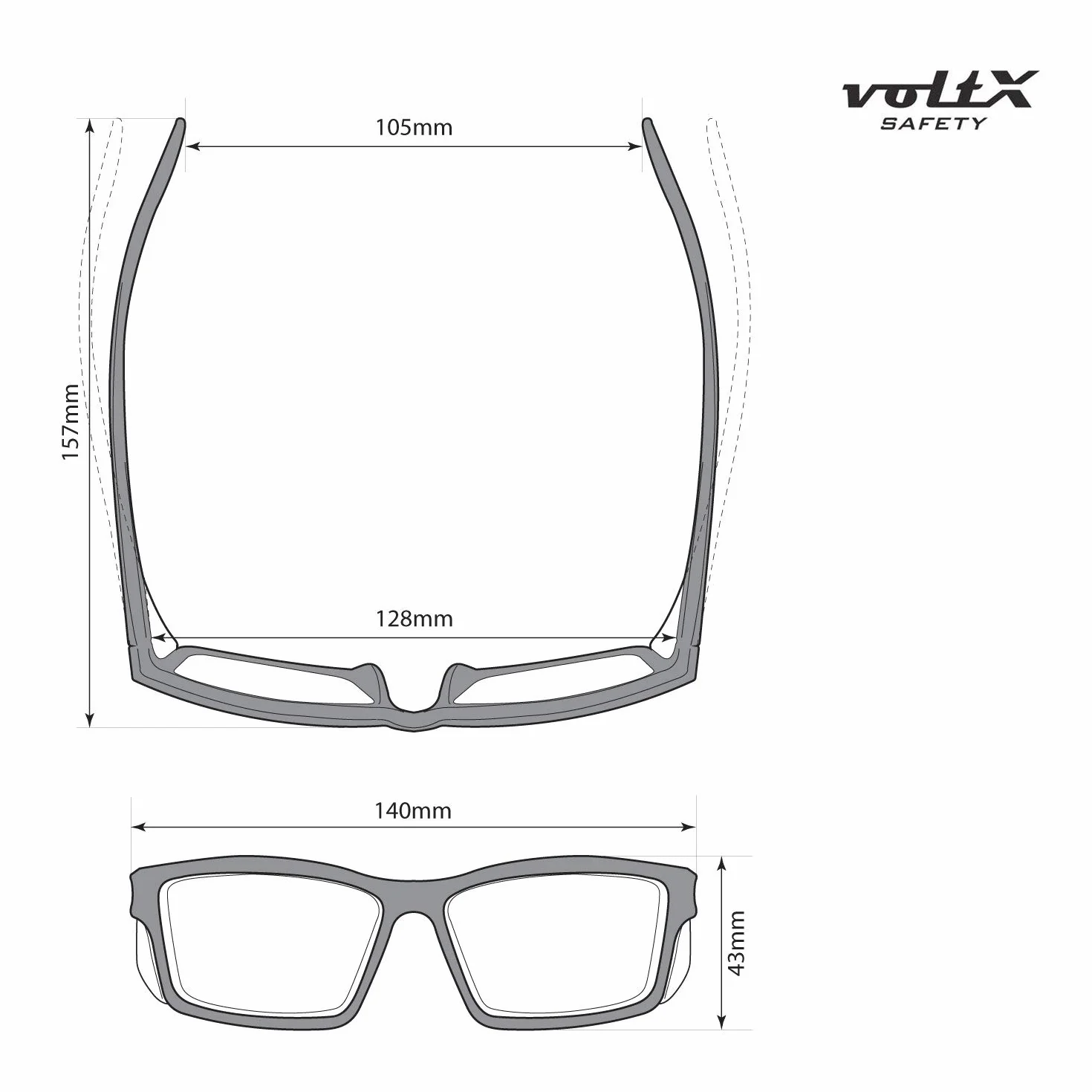 voltX VISION okulary ochronne przeszklone dioptrii UV400