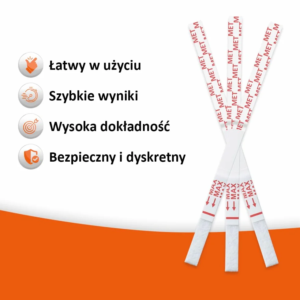 self-diagnostics Szybki test narkotykow na methamfetaminę (MET) - Crystal Meth - Crank - Cut-Off: 1000 ng/ml - 10 pasków - Test moczu na metamfetaminę - 5-minutowy test moczu na narkotyki