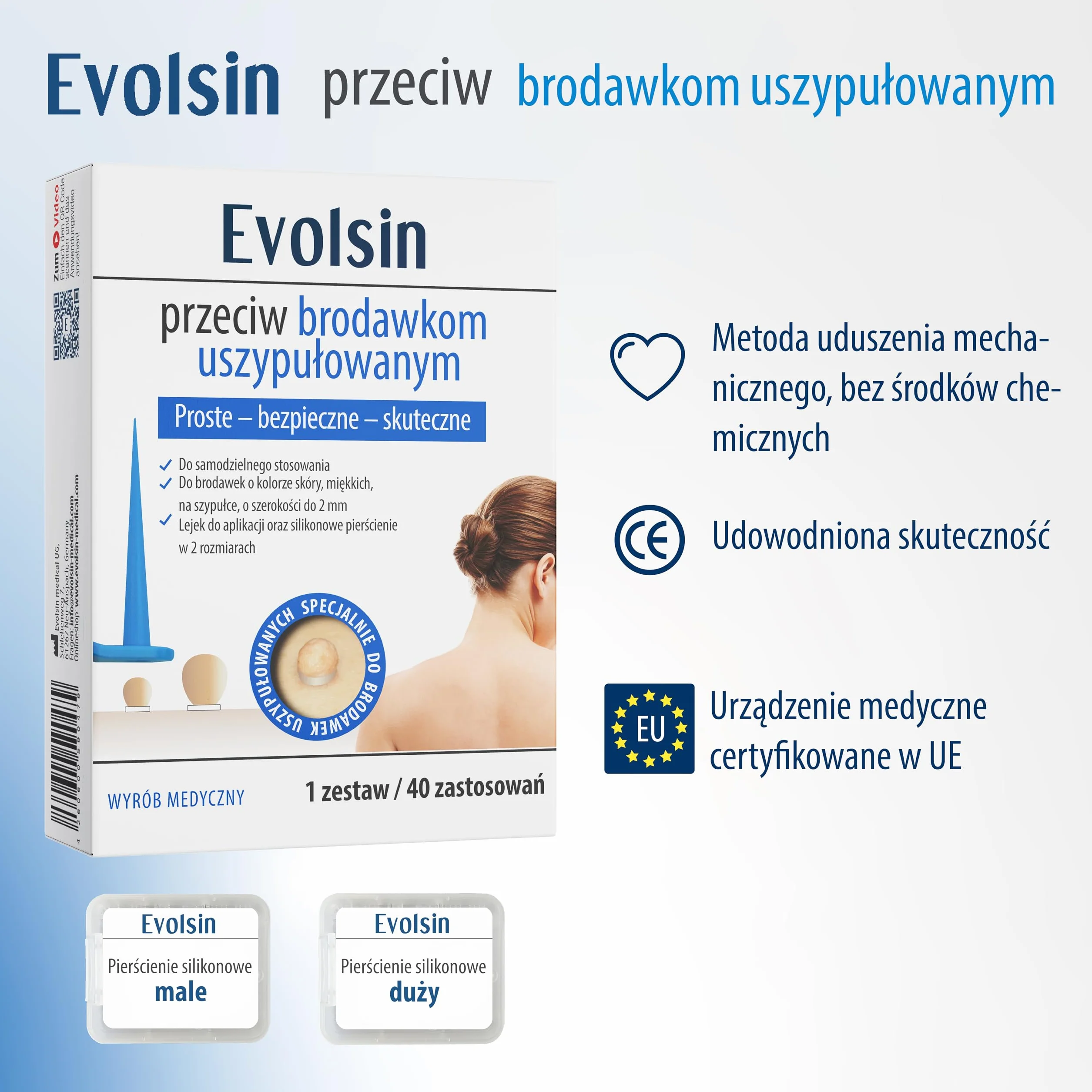 Evolsin® Anti Brodawki szypułkowe – Skuteczny przeciwko brodawkom szypułkowym w domu – Skuteczny, Bezpieczny i Prosty bez chemii – Idealny na szyję, pachy i ciało