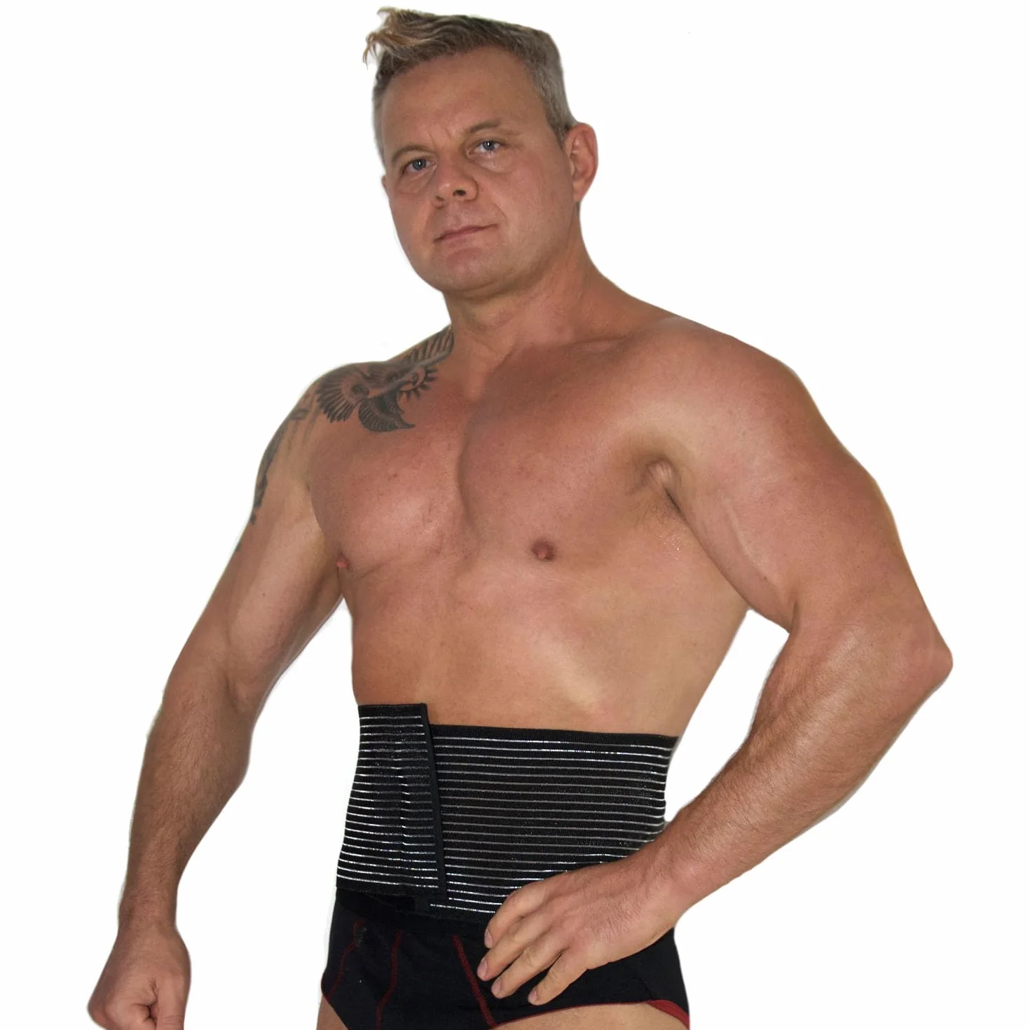 BODYPERFECT Pooperacyjna opaska na brzuch Unisex Korektor pooperacyjny Regulowane zamknięcie XS Czarna