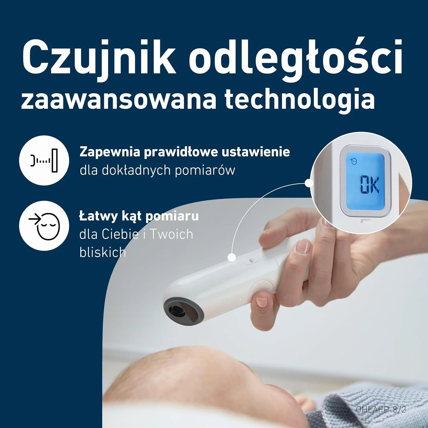 OMRON Gentle Temp 730 Cyfrowy Termometr na Podczerwień dla Noworodków, Dzieci i Dorosłych, Termometr Bezdotykowy z Błyskawicznym i Dokładnym Pomiarem Temperatury z Czoła w 1 sekundę