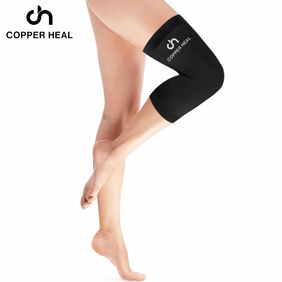 Kompresja kolana Wsparcie kolana MIEDŹ COPPER HEAL Sport regeneracja kolana elastyczna szyna sport mtb antypoślizgowa taśma schody koszykówka komfort kobieta mężczyzna ból stawów kolano orteza (M, BLACK)