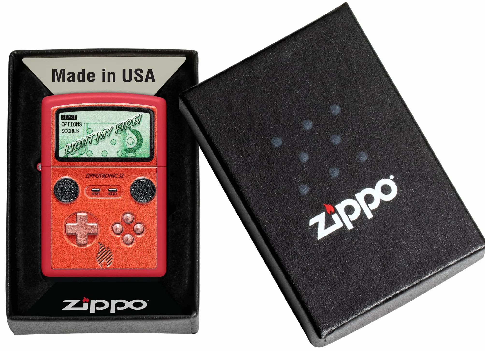 Zippo Retro Zapalniczka Sztormowa, Teksturowany Nadruk, do Napełniania, Wielokrotnego Użytku, Wiatroodporna Konstrukcja, Pudełko na Prezent, Wykonano w USA, Czerwony Matowy (Red Matte)