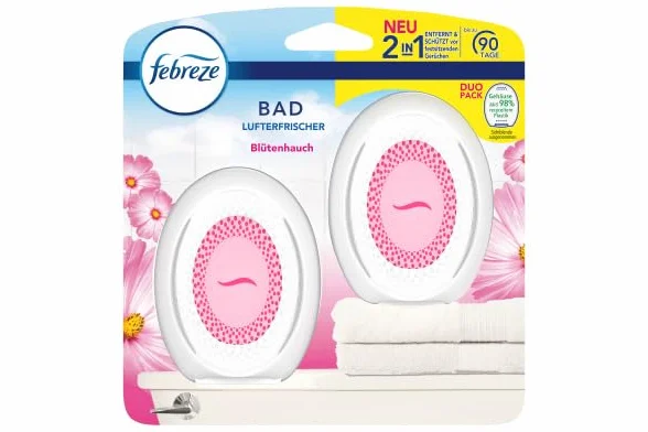 Febreze Lenor odświeżacz powietrza do łazienki Duo, wtyczka zapachowa do ciągłego zwalczania zapachów i zapobiegania powstawaniu nieprzyjemnych zapachów