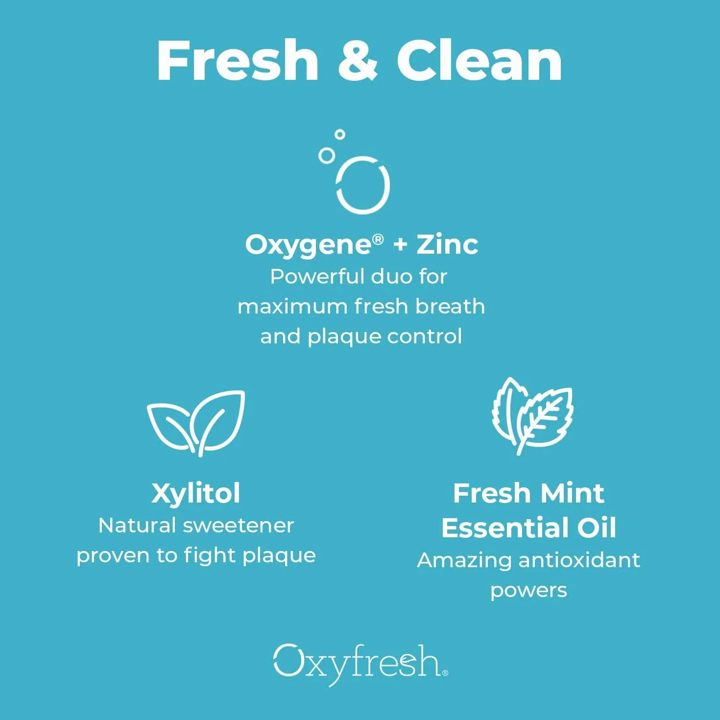 Oxyfresh Zinc Mouthwash 16oz Long-Lasting Fresh Breath Healthy Gums Alcohol-Free