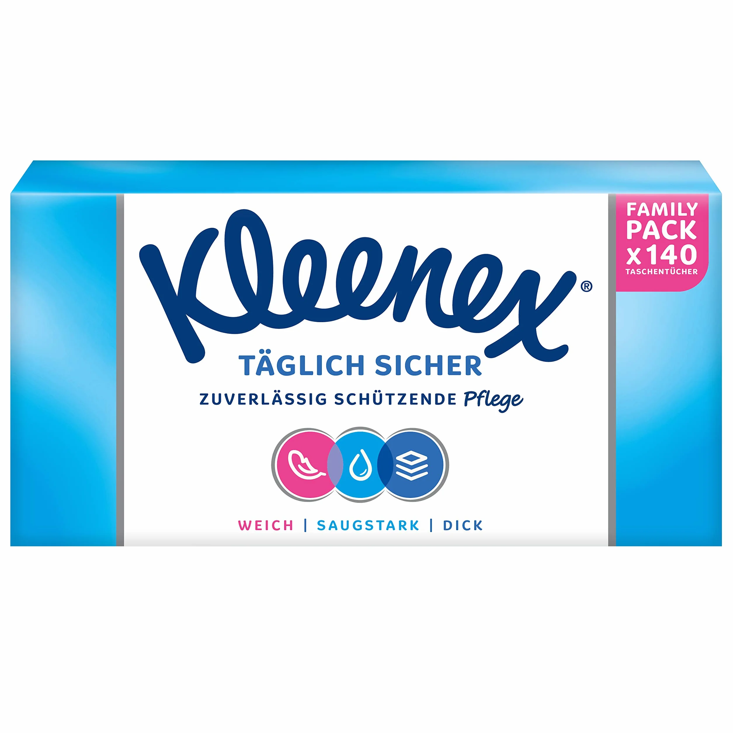 Kleenex Taglich Sicher 3057 Chusteczki, Biały, 140 szt.