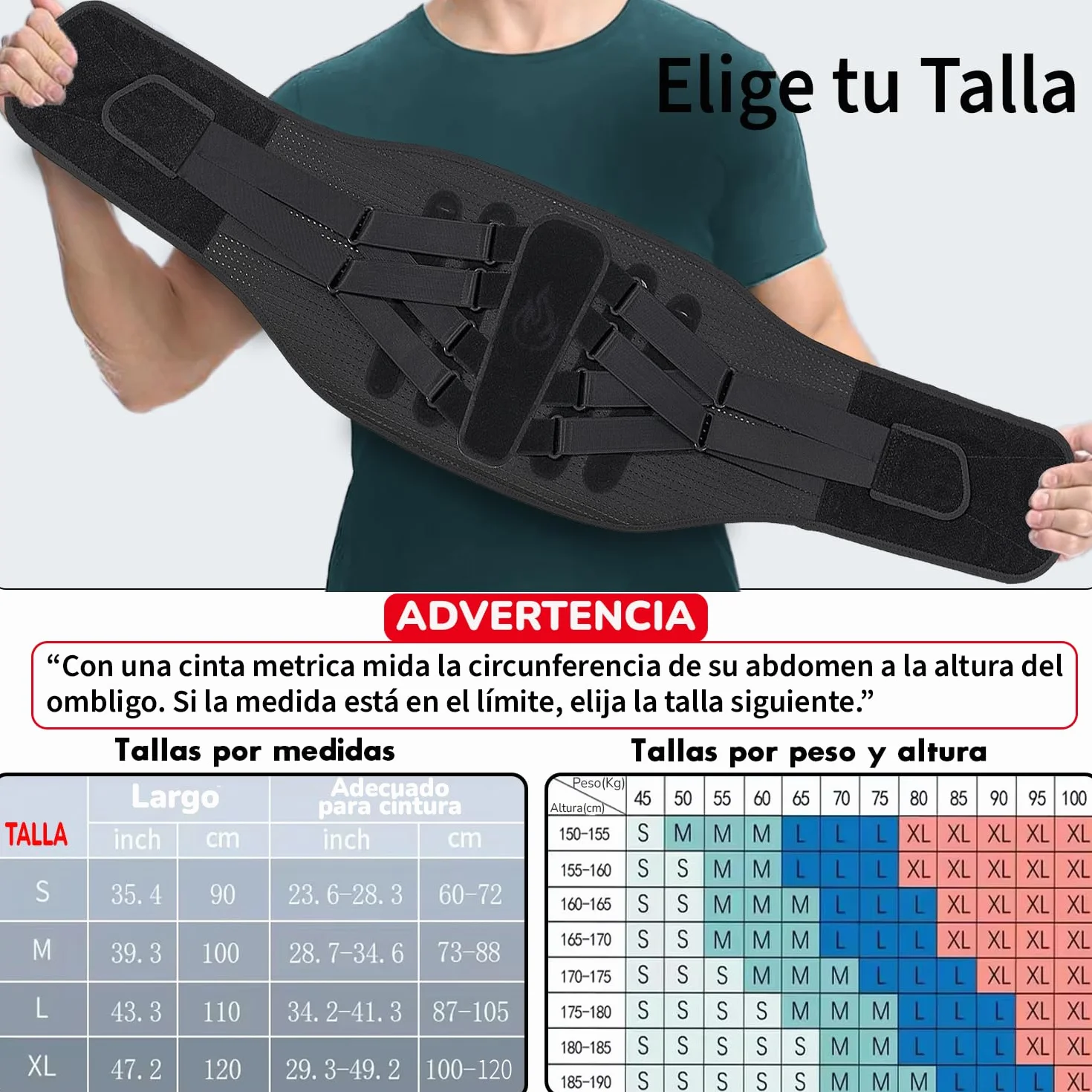 Pas lędźwiowy dla mężczyzn i kobiet ze wsparciem bionicznym, 3D, ergonomiczne szyny, 8 punktów kompresyjnych, oddychająca elastyczna siatka, bóle pleców, rwa kulszowa