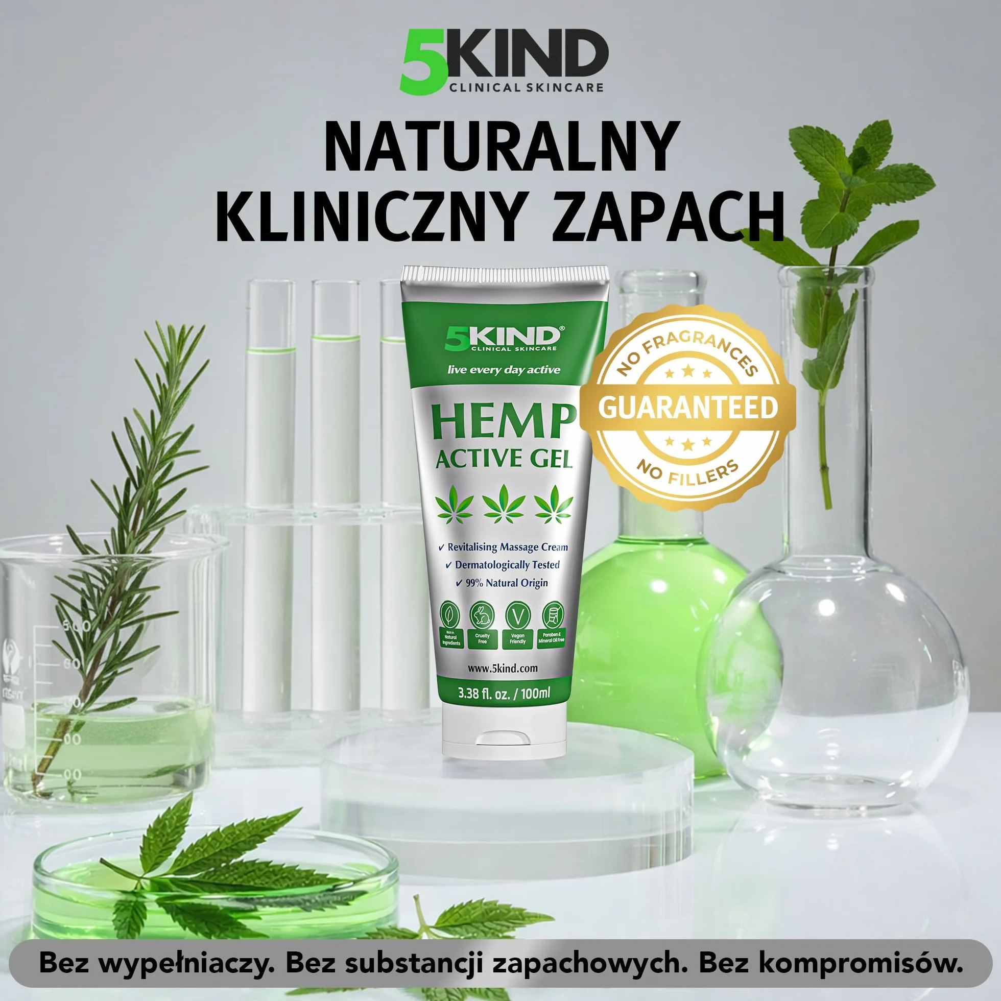 5kind uspokajający aktywny żel konopny do mięśni i stawów – bardzo skuteczna, uspokajająca formuła z olejkiem konopi i naturalnymi ekstraktami, uspokaja stopy, kolana, plecy, ramiona 100ml