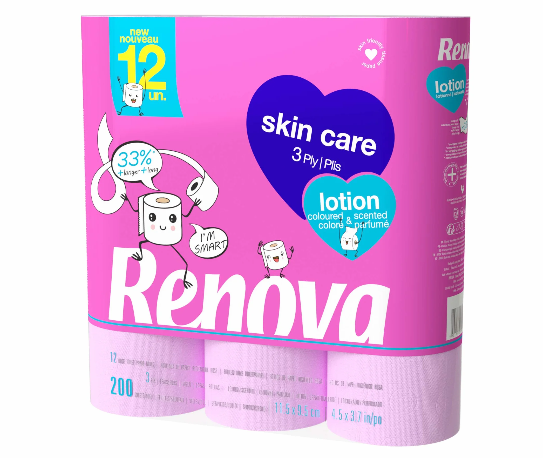 Renova Papier Toaletowy Jumbo Rolls Różowy 12 Sztuk